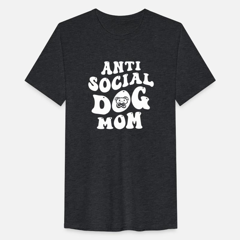 vintage wavy anti social dog mom t shirt design