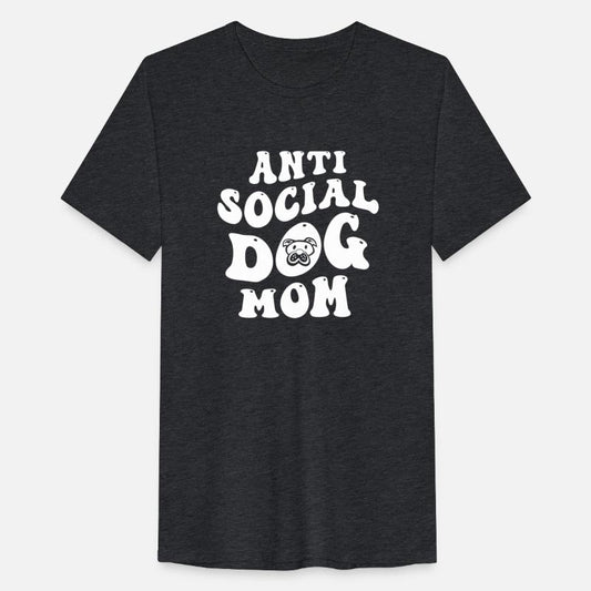 vintage wavy anti social dog mom t shirt design