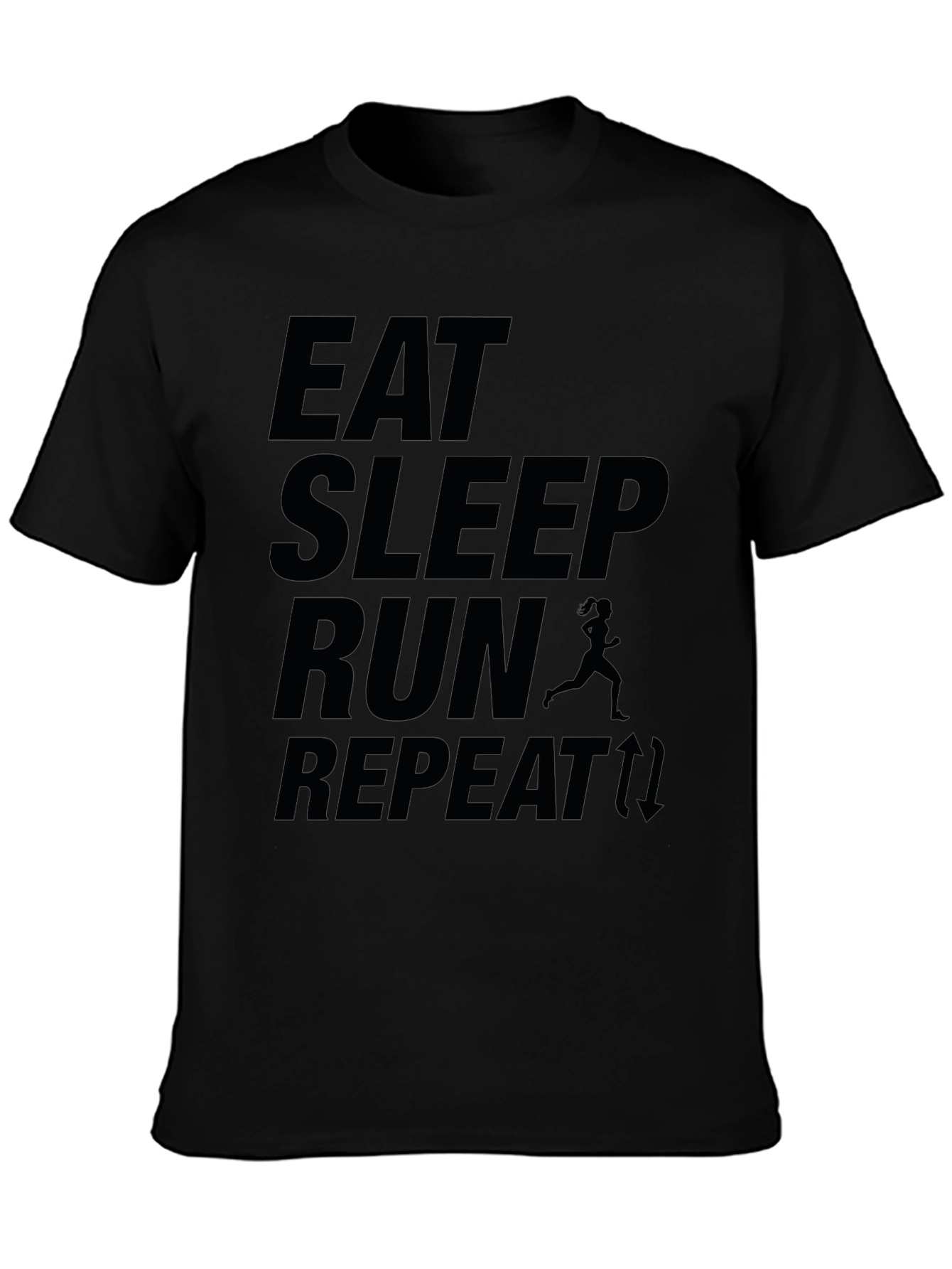 Eat Sleep Run Repeat Black T-Shirt