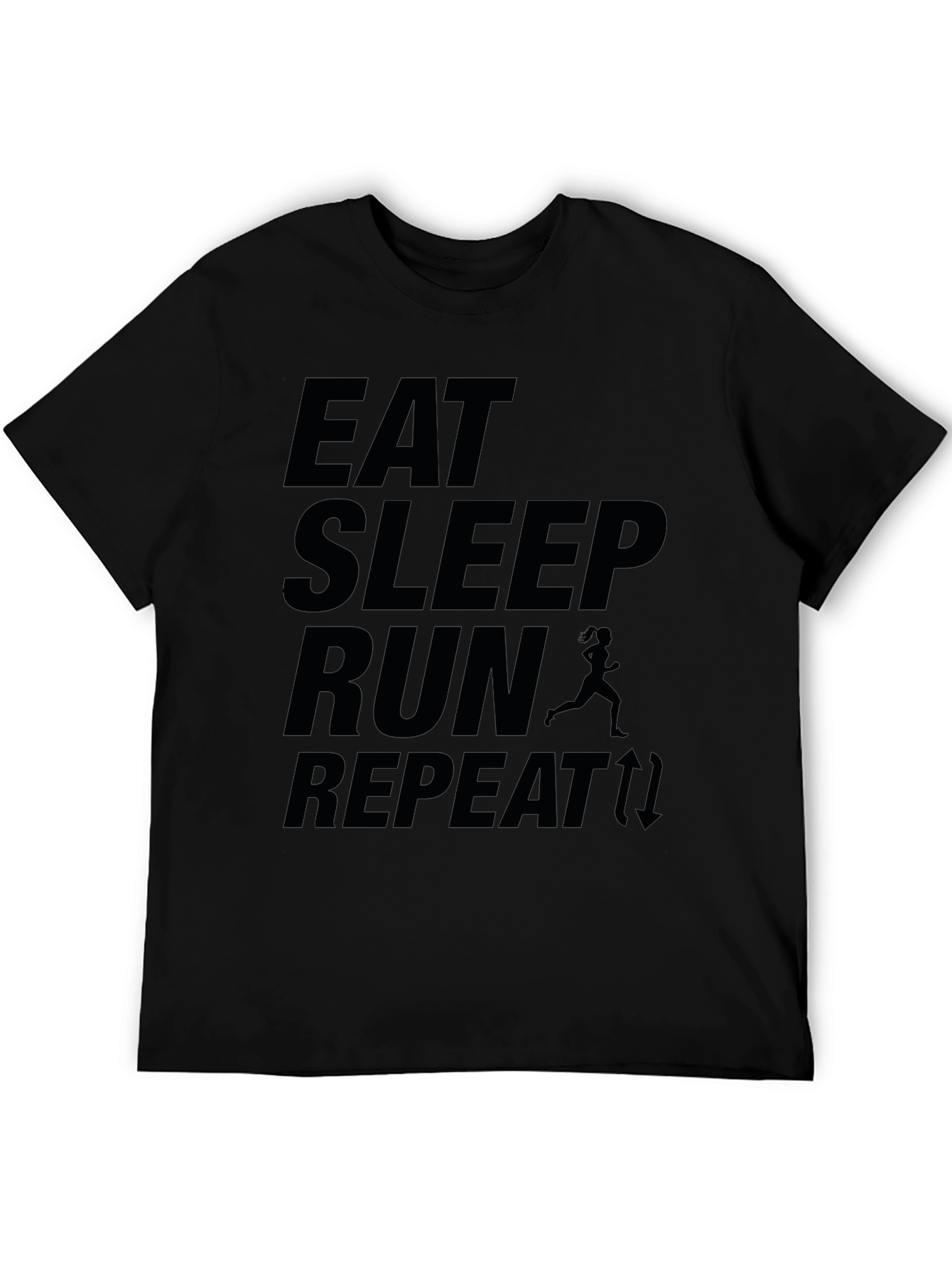 Eat Sleep Run Repeat Black T-Shirt