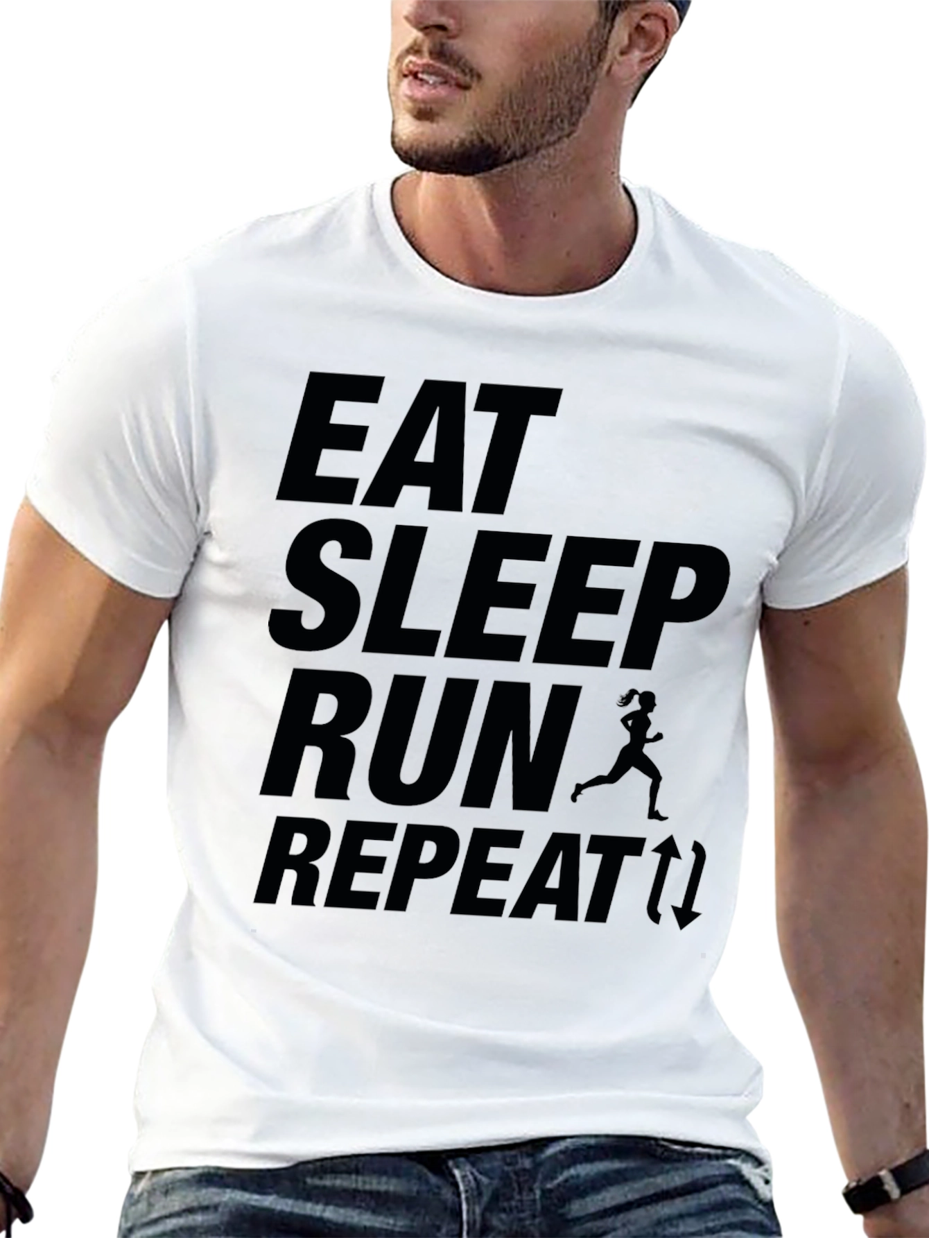 Eat Sleep Run Repeat Black T-Shirt