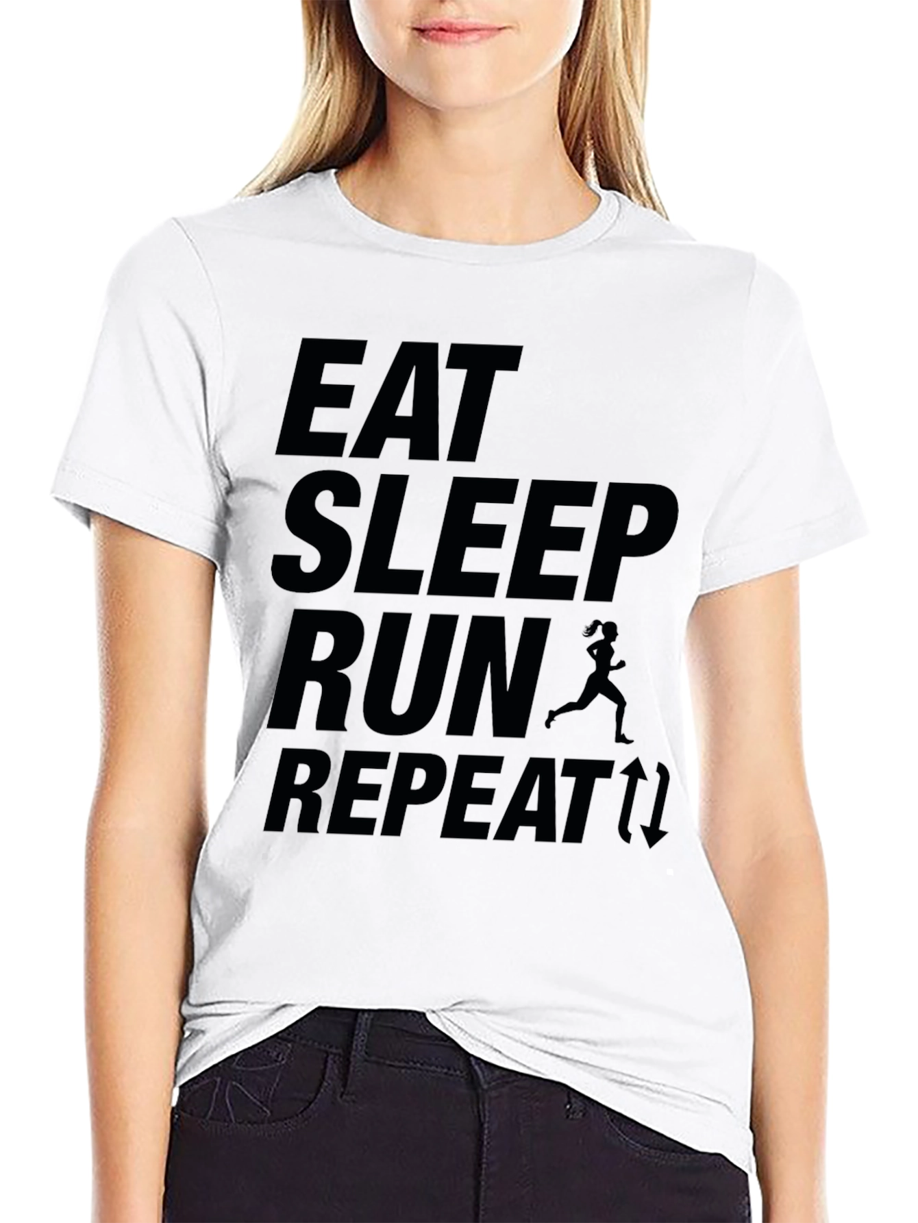 Eat Sleep Run Repeat Black T-Shirt