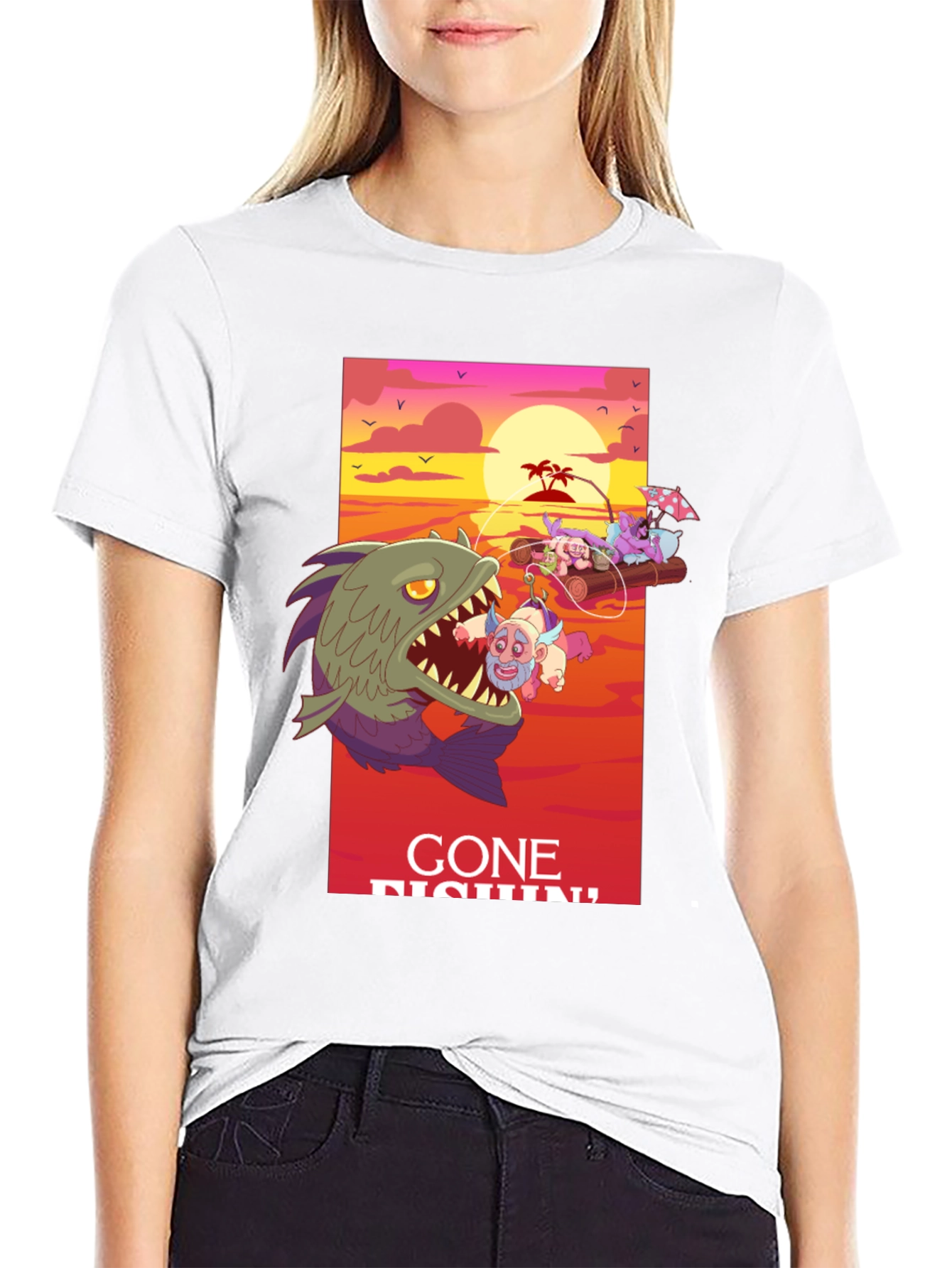 Gone Fishin Graphic Tee - Unique Design