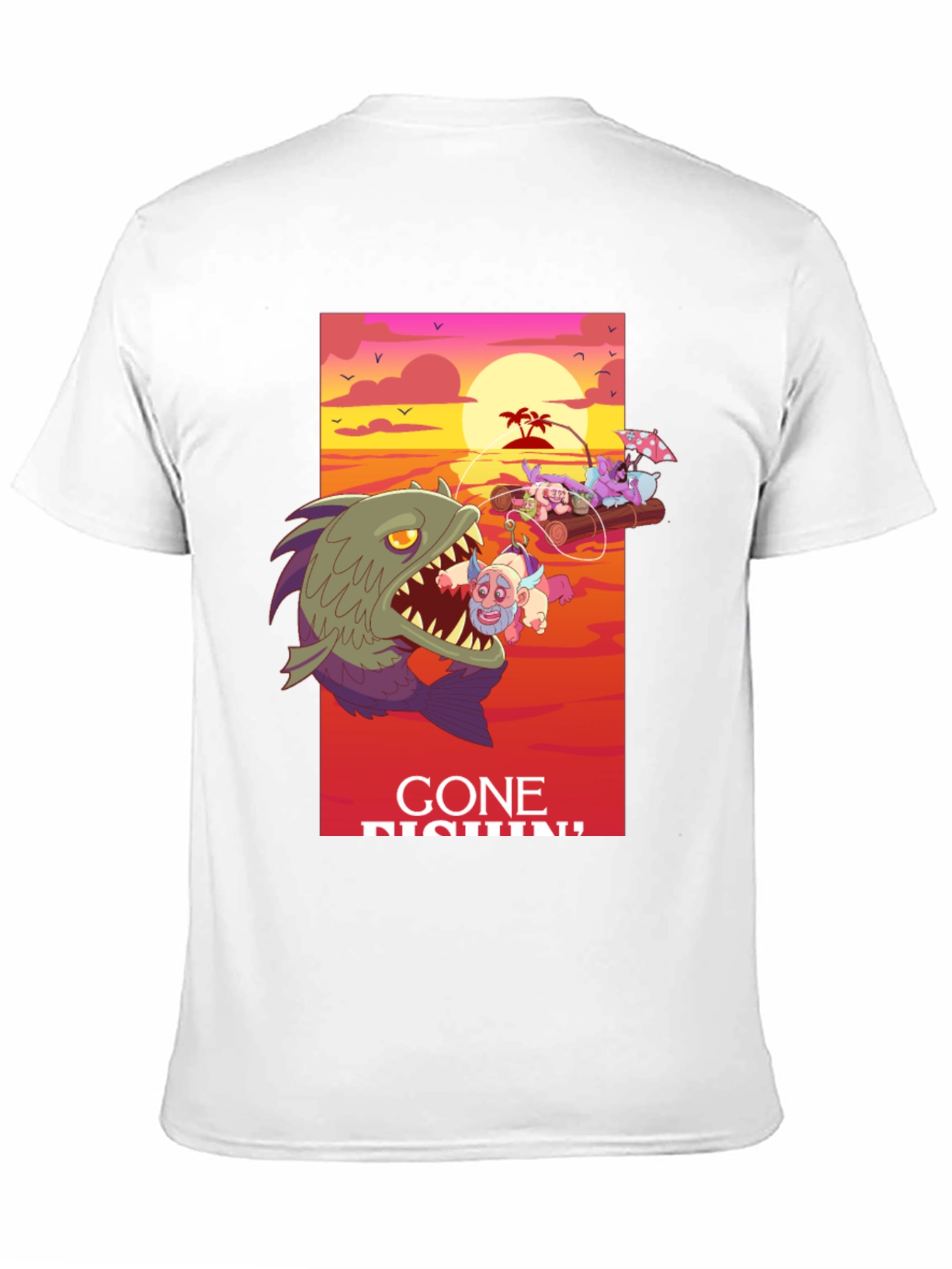 Gone Fishin Graphic Tee - Unique Design