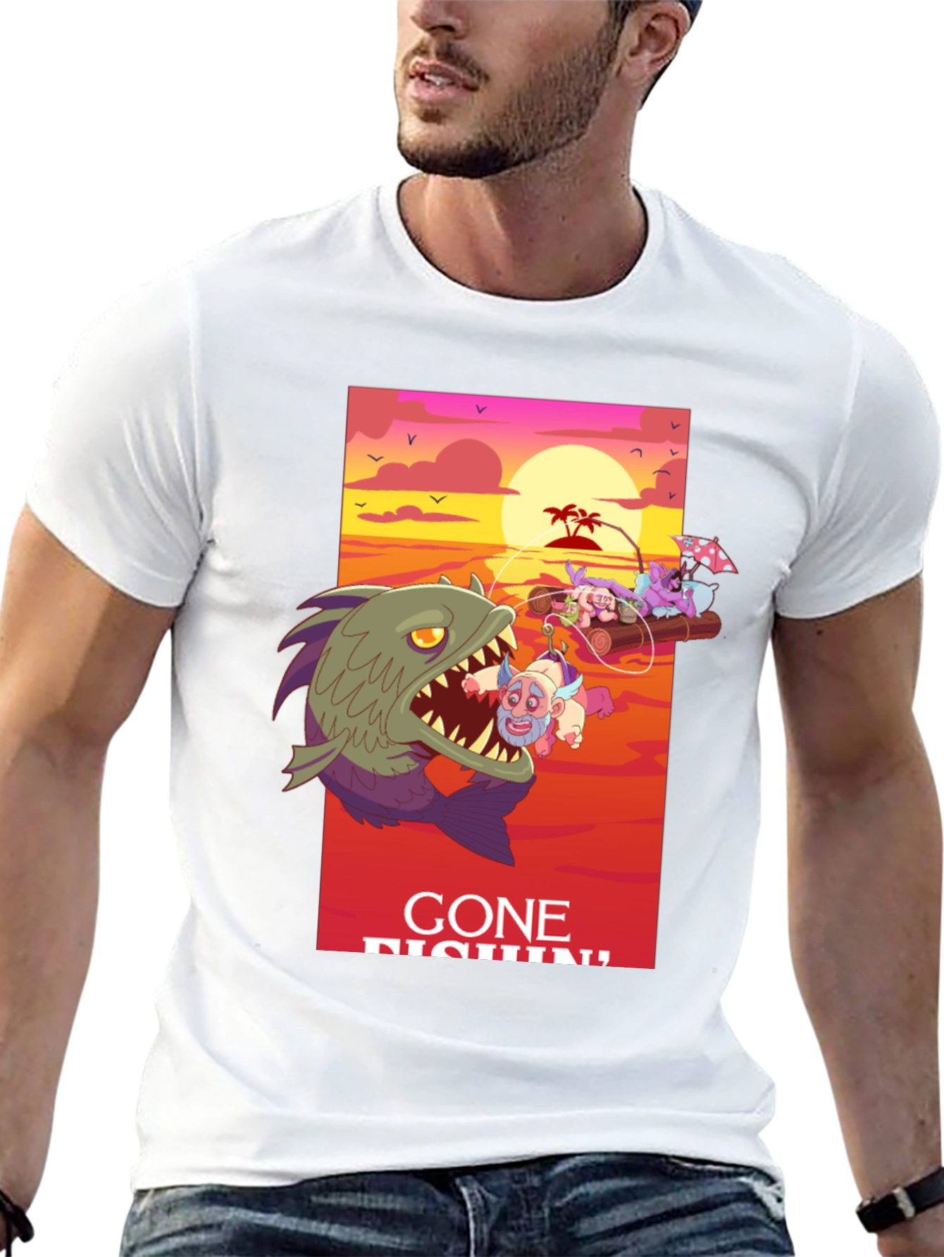 Gone Fishin Graphic Tee - Unique Design