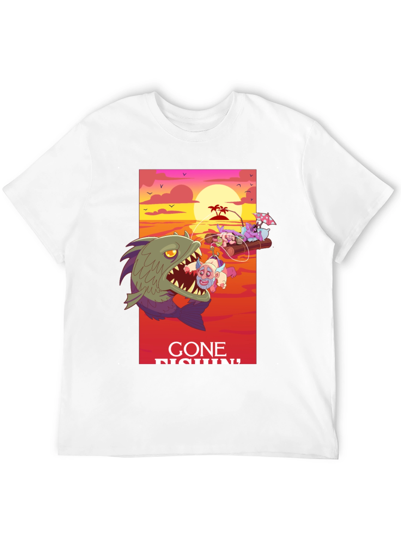 Gone Fishin Graphic Tee - Unique Design