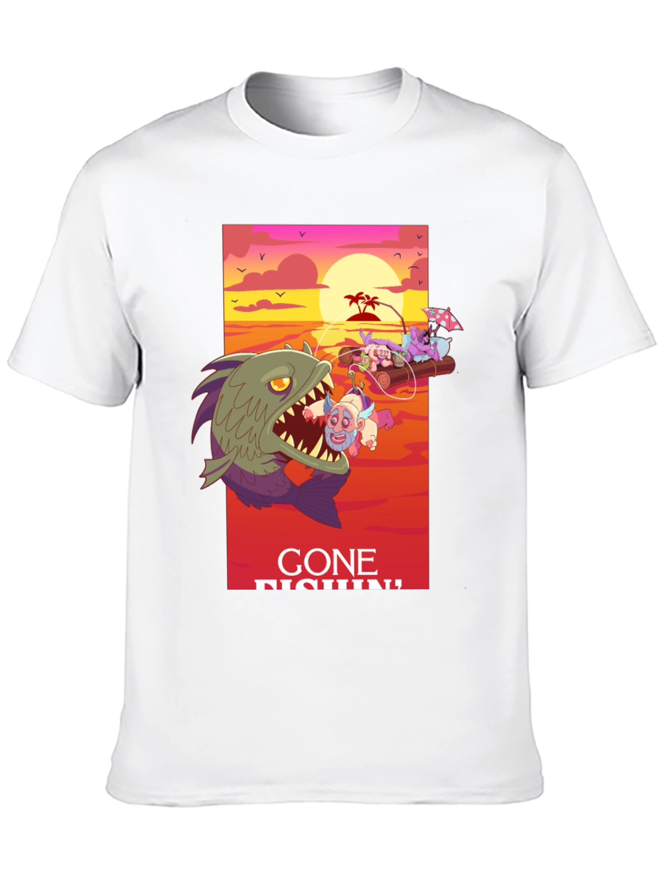 Gone Fishin Graphic Tee - Unique Design