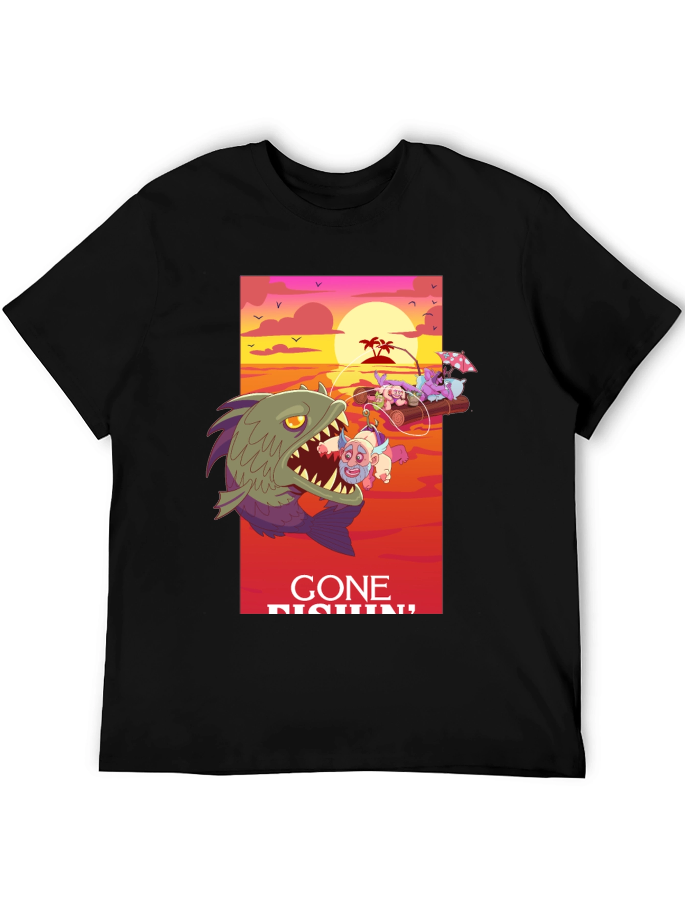 Gone Fishin Graphic Tee - Unique Design