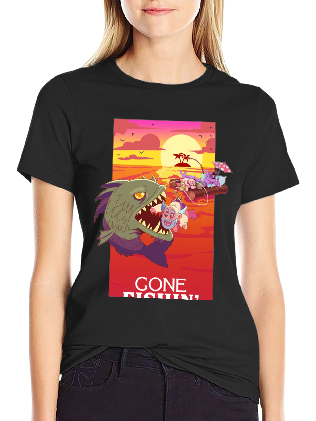 Gone Fishin Graphic Tee - Unique Design