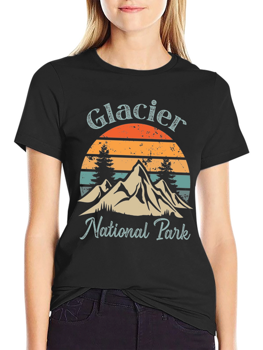 Glacier National Park Retro Graphic T-Shirt