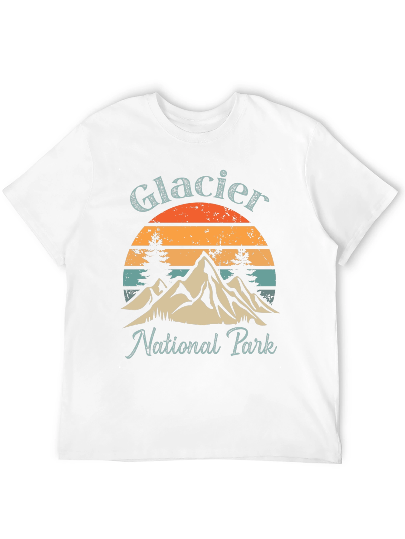 Glacier National Park Retro Graphic T-Shirt