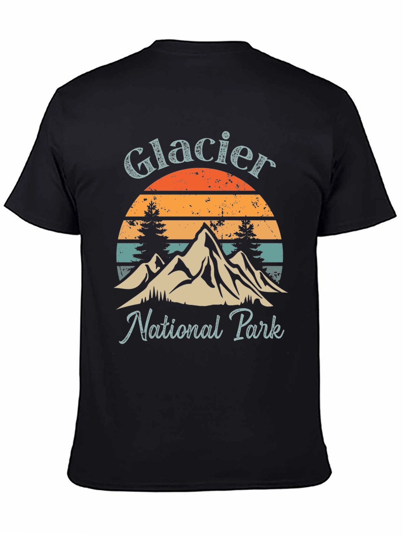Glacier National Park Retro Graphic T-Shirt