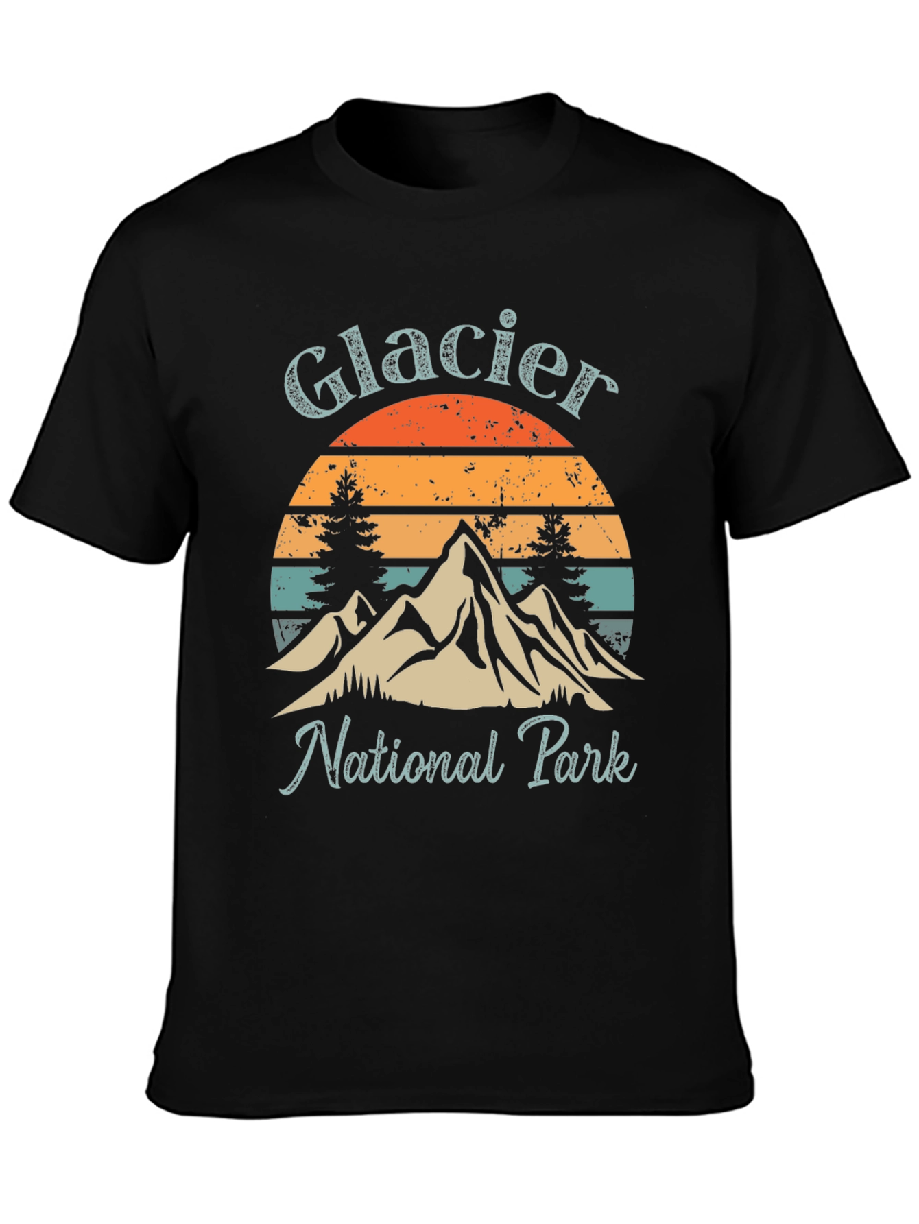 Glacier National Park Retro Graphic T-Shirt