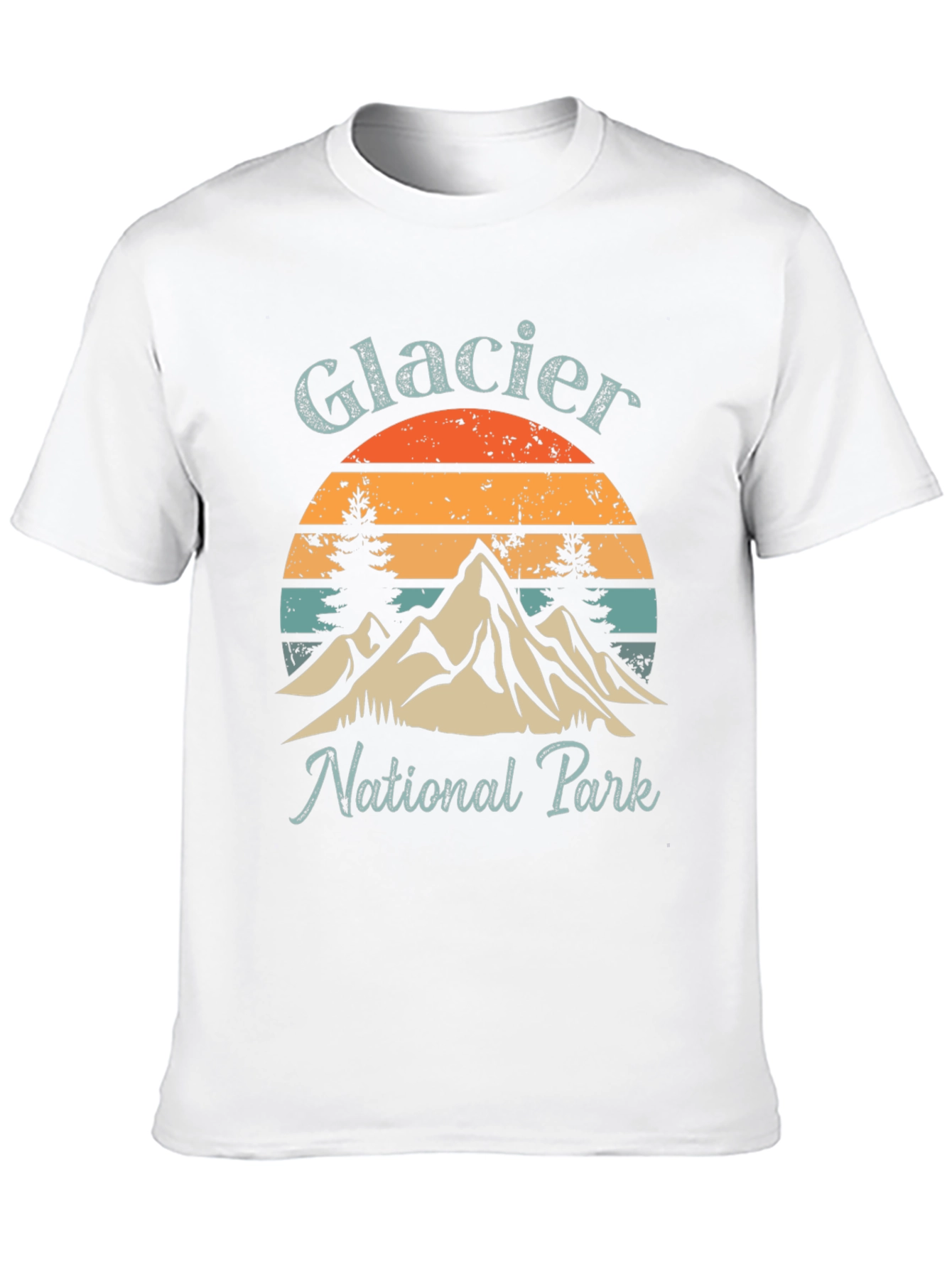 Glacier National Park Retro Graphic T-Shirt