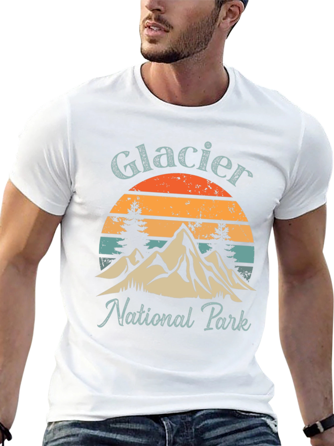 Glacier National Park Retro Graphic T-Shirt
