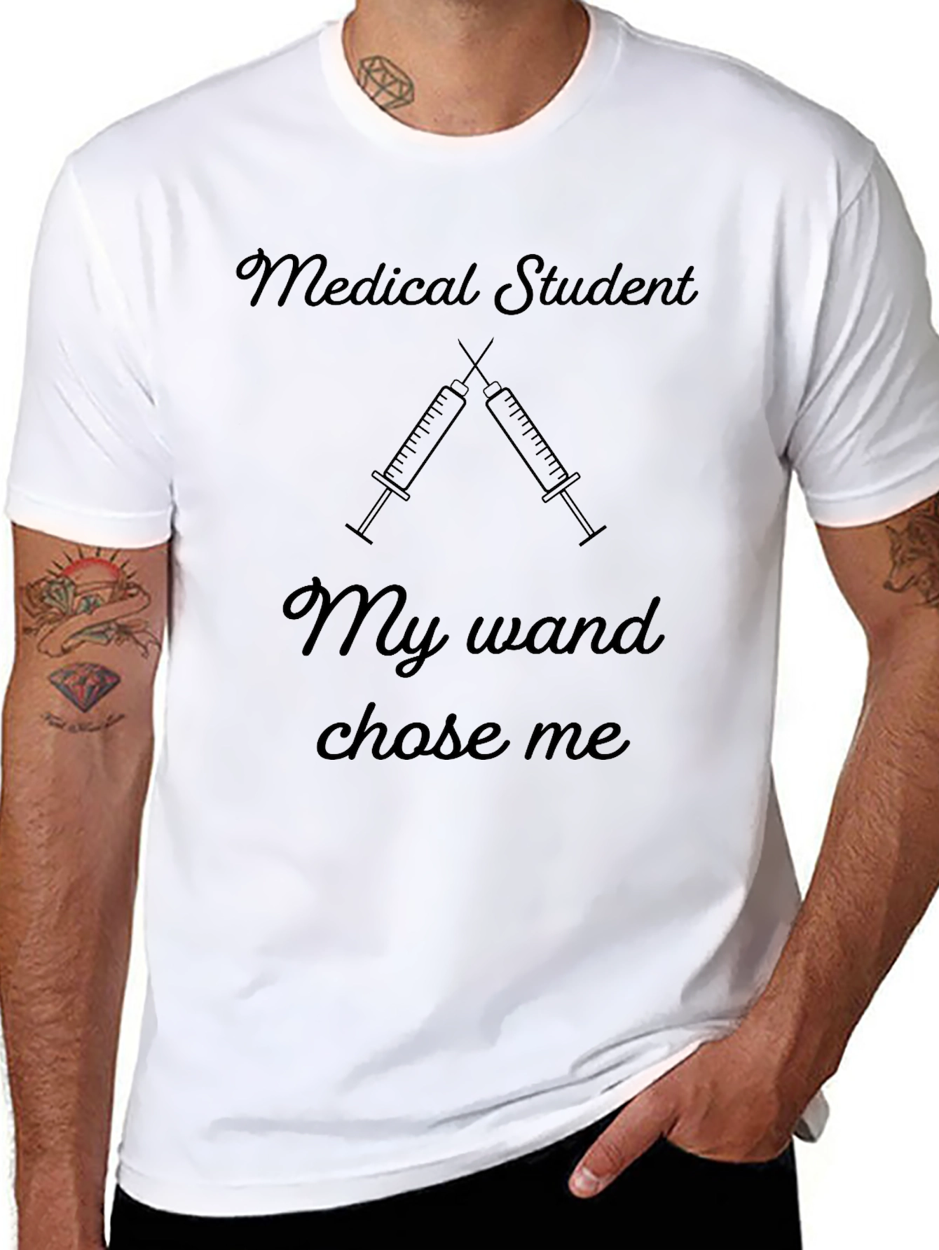 Medical Student Wand Graphic Tee - Black