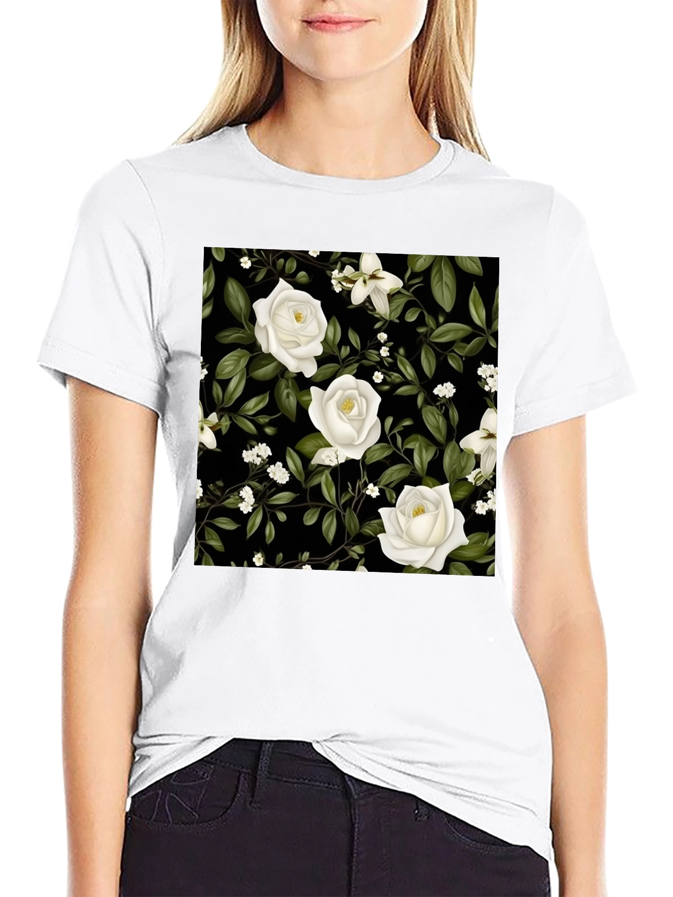 Floral Rose Print Tee