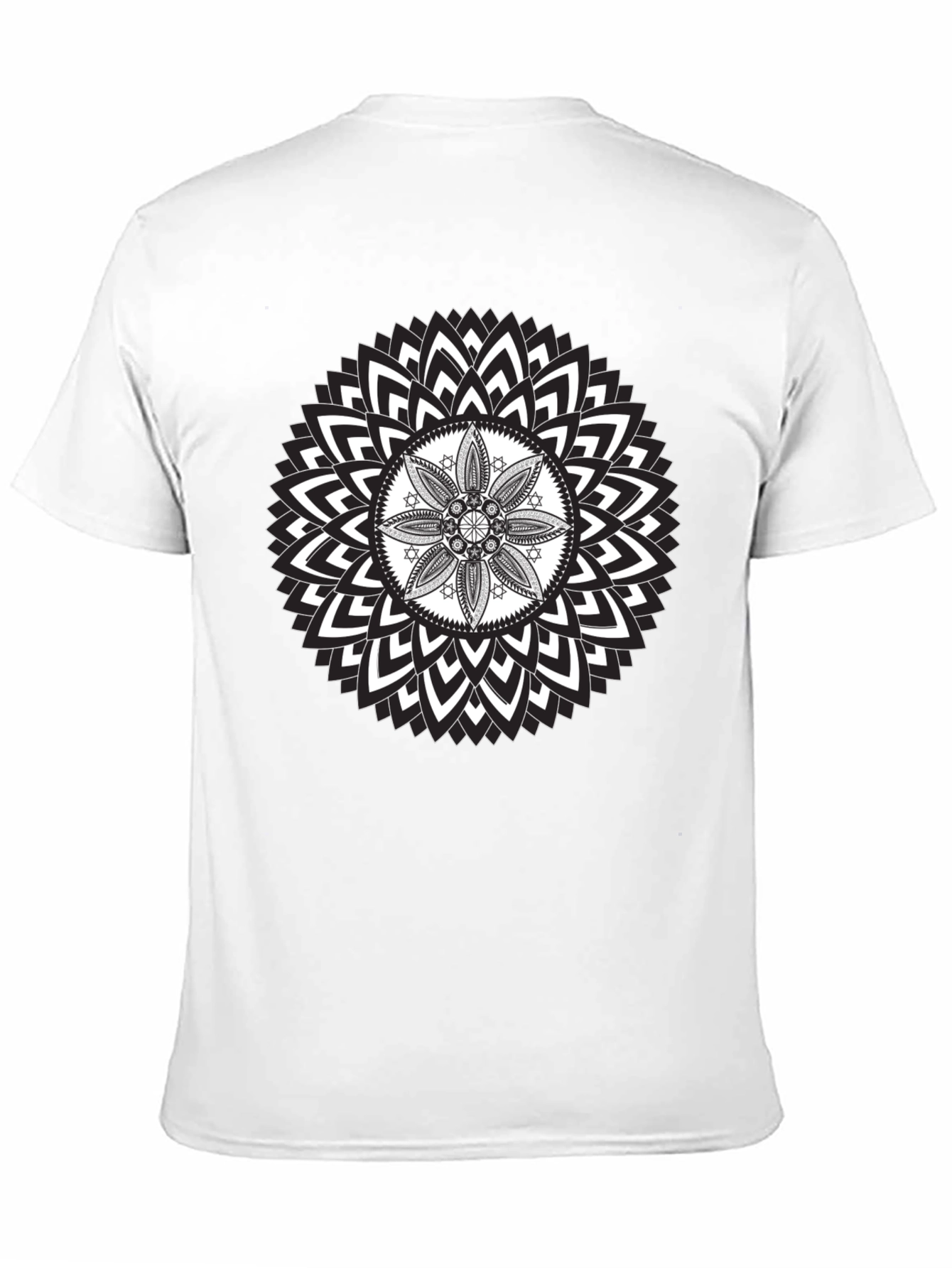 Geometric Mandala Graphic Print Black T-Shirt