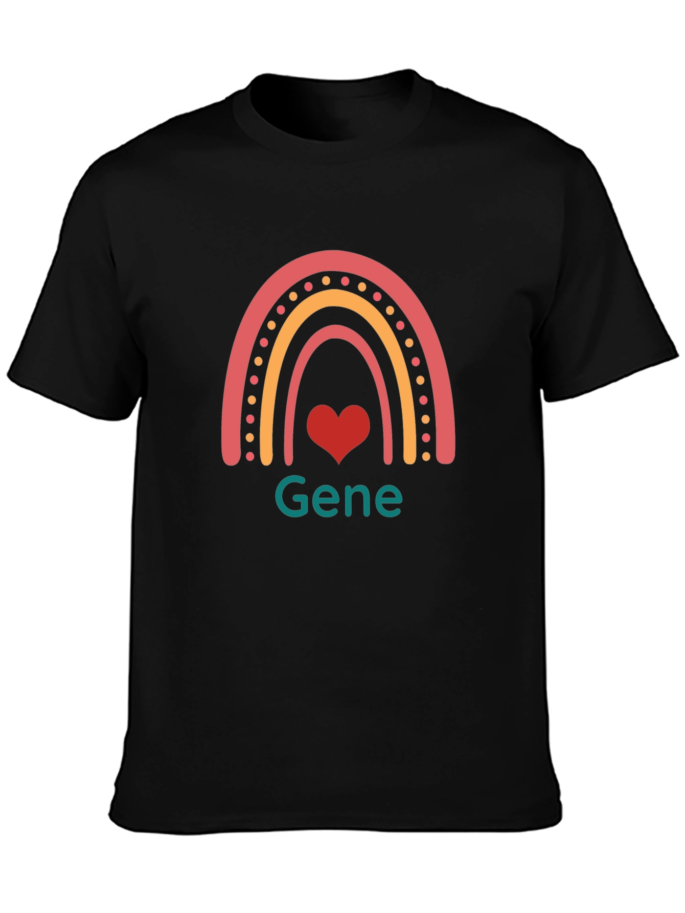 Rainbow Heart Gene Black T-Shirt