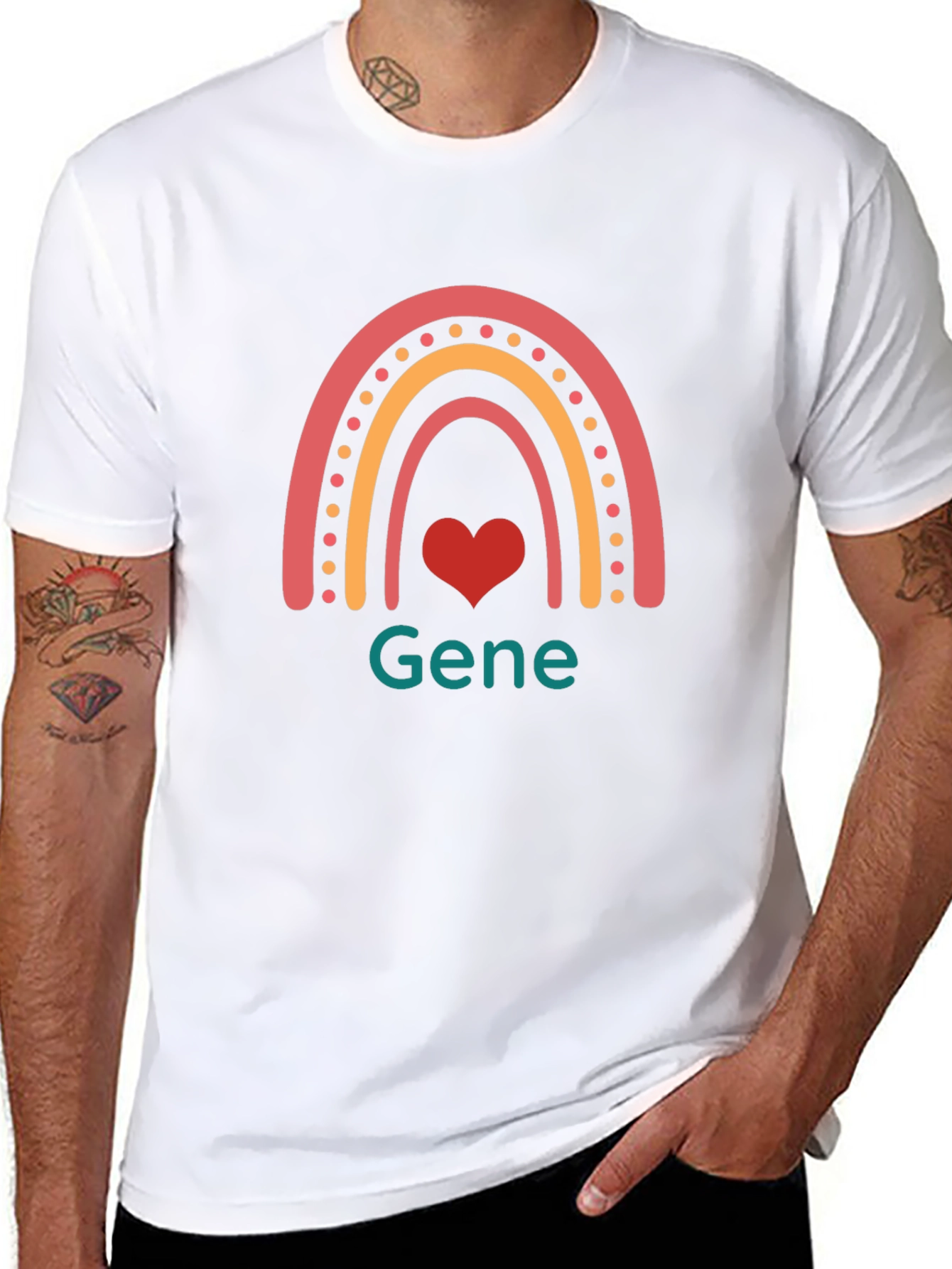 Rainbow Heart Gene Black T-Shirt