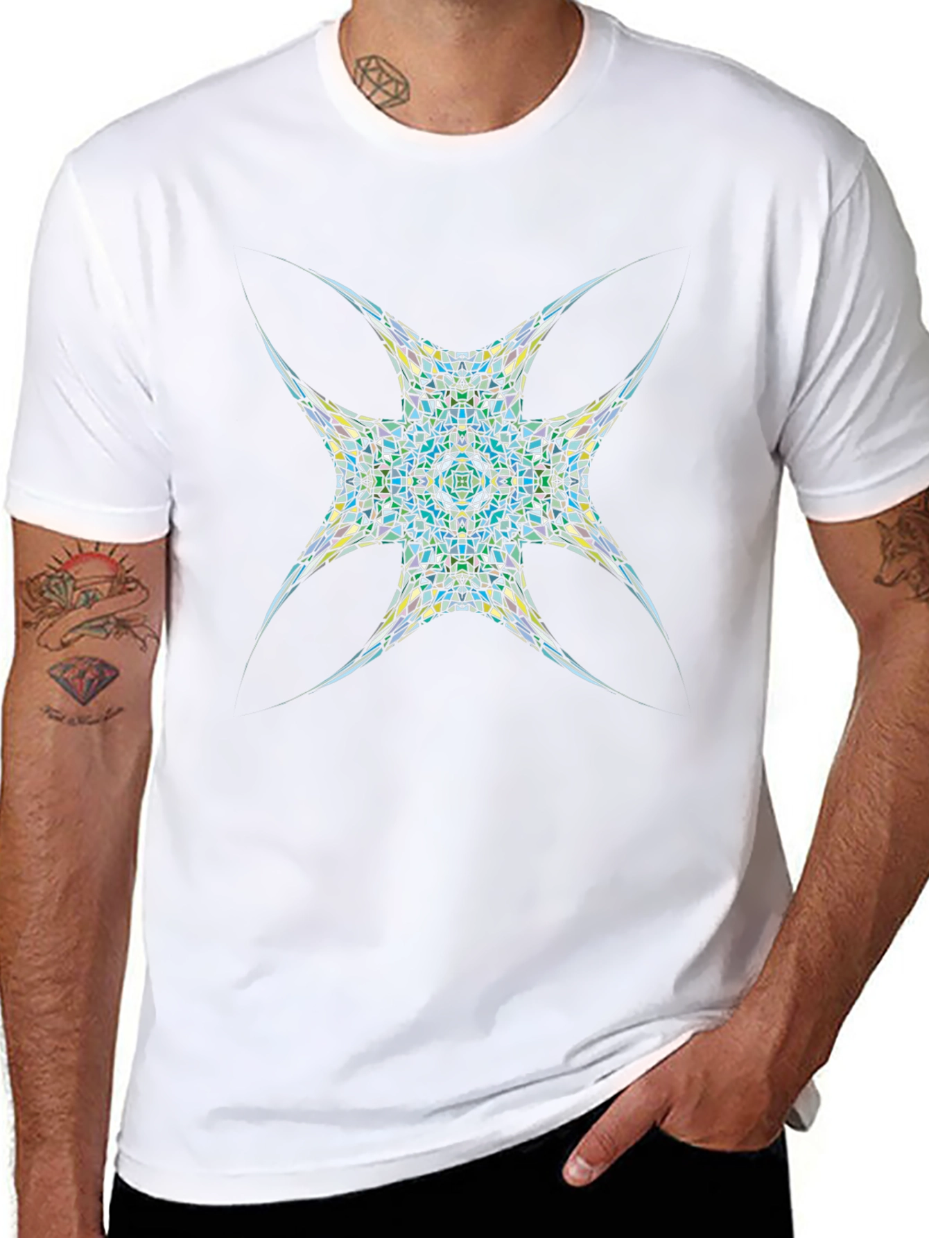 Abstract Mosaic T-Shirt - Modern Graphic Tee