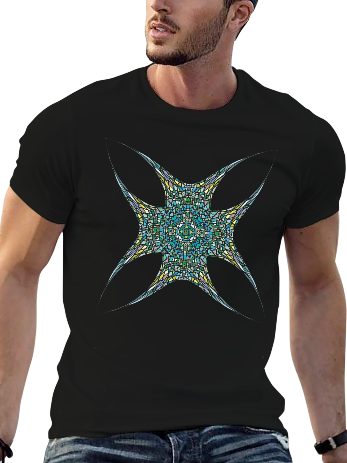 Abstract Mosaic T-Shirt - Modern Graphic Tee