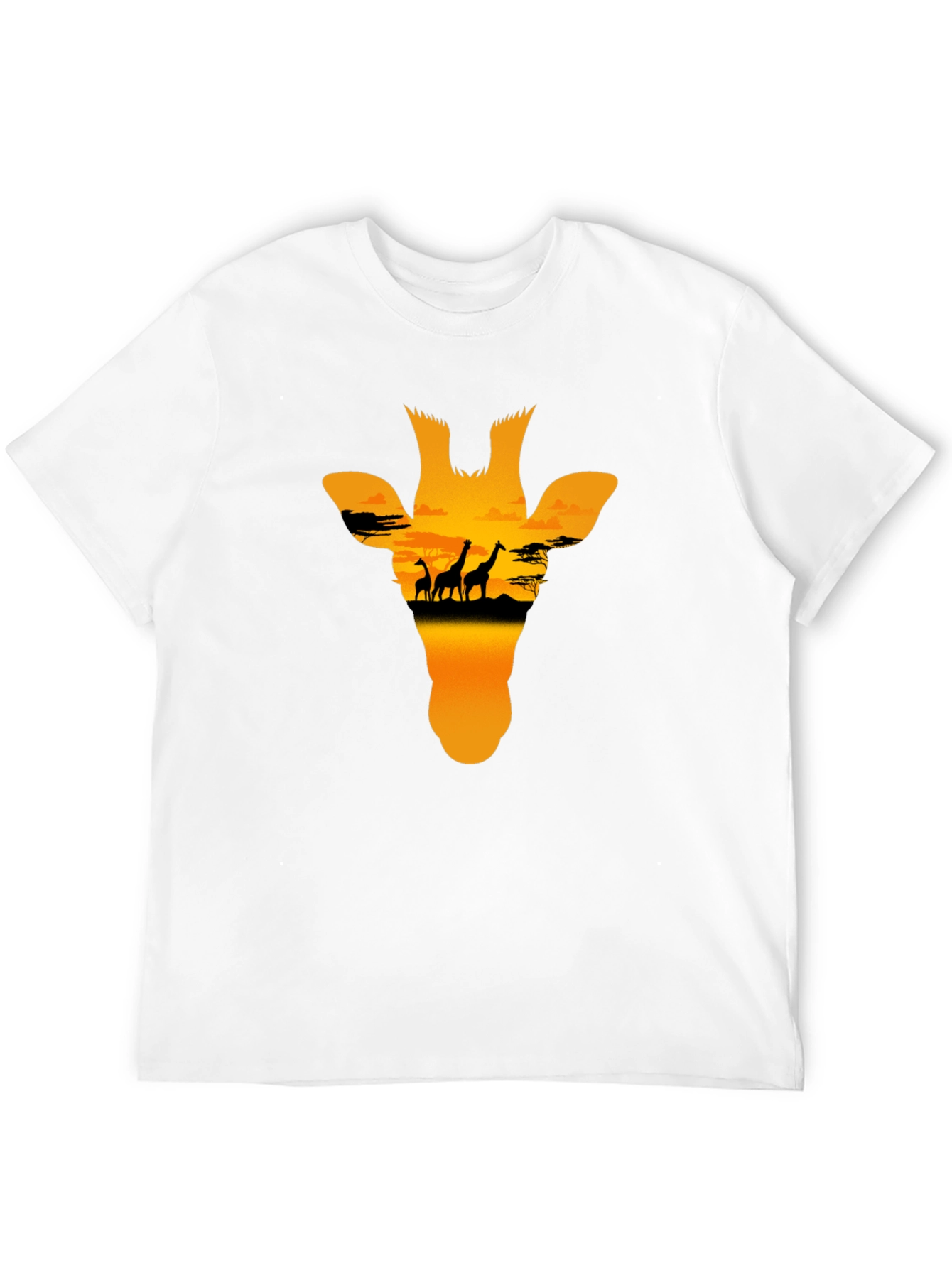 Giraffe Sunset Graphic Tee - Black