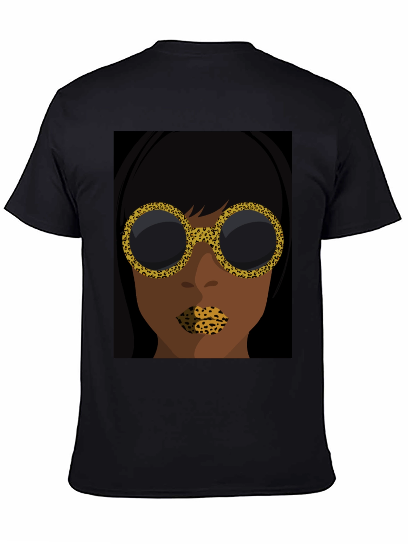 Abstract Leopard Print Face Graphic Tee