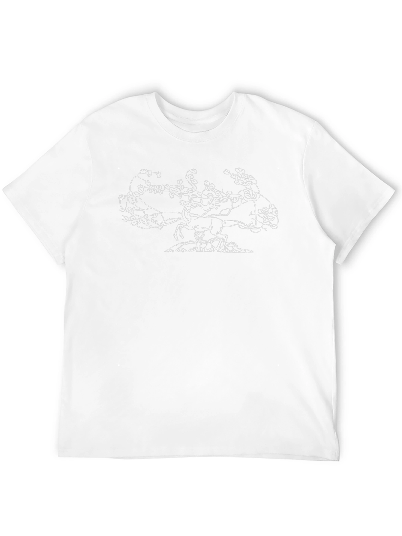 Abstract Horse Graphic Tee - Black Cotton