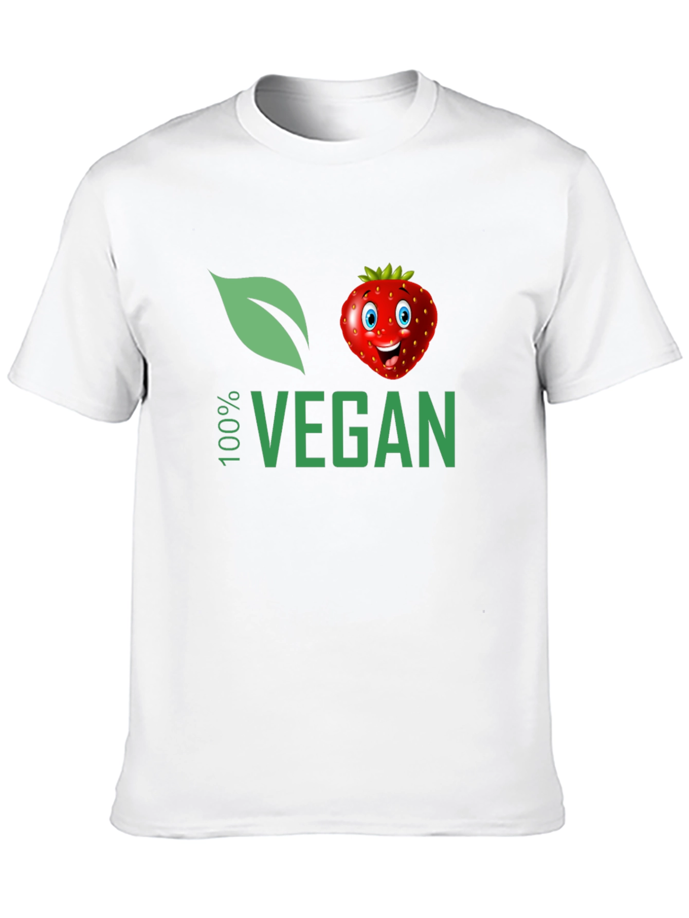 100% Vegan T-Shirt with Strawberry Design