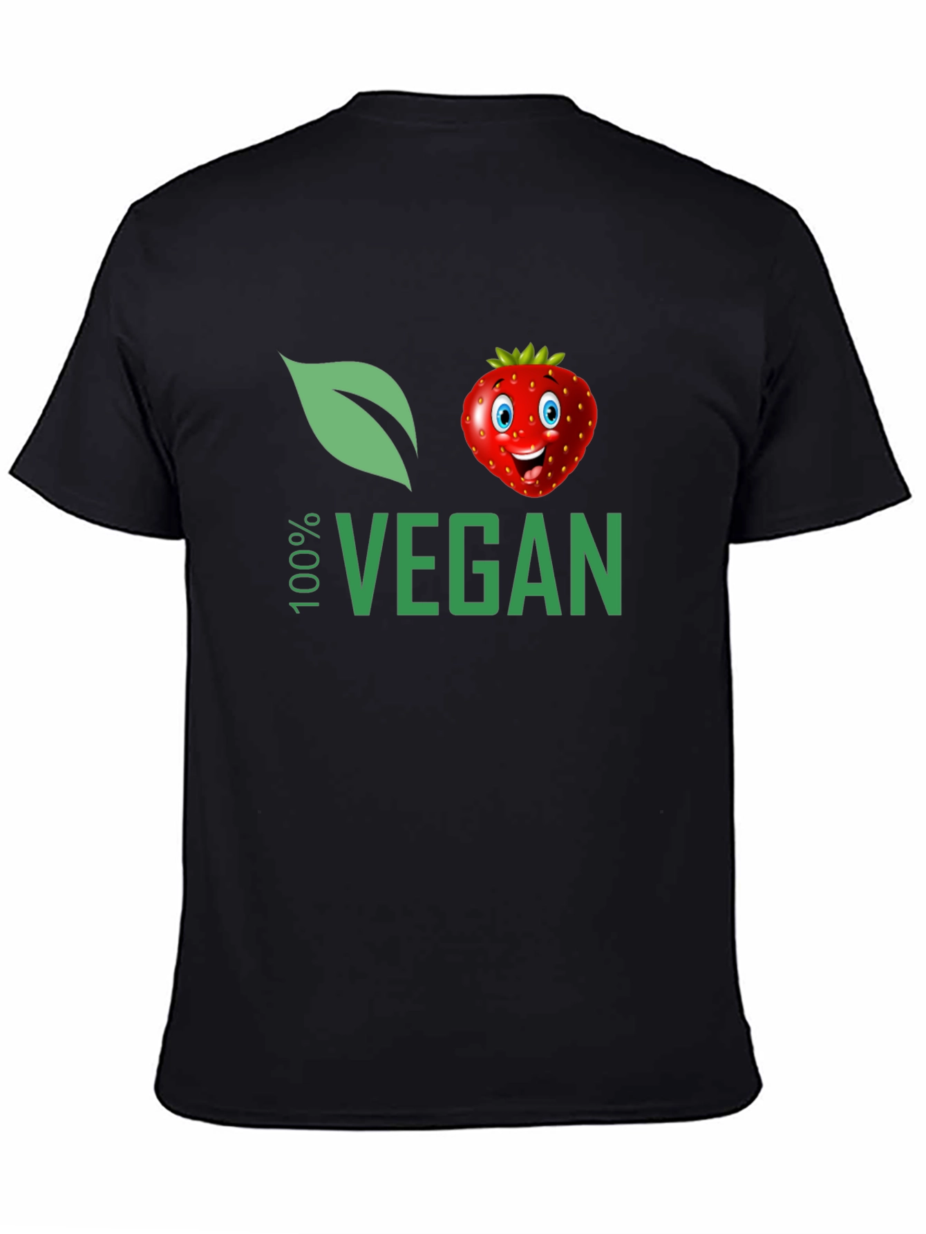 100% Vegan T-Shirt with Strawberry Design