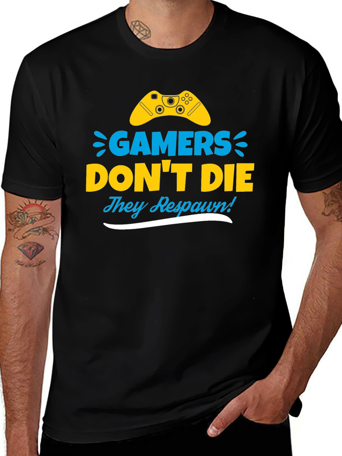 Gamers Dont Die They Respawn! Novelty T-Shirt