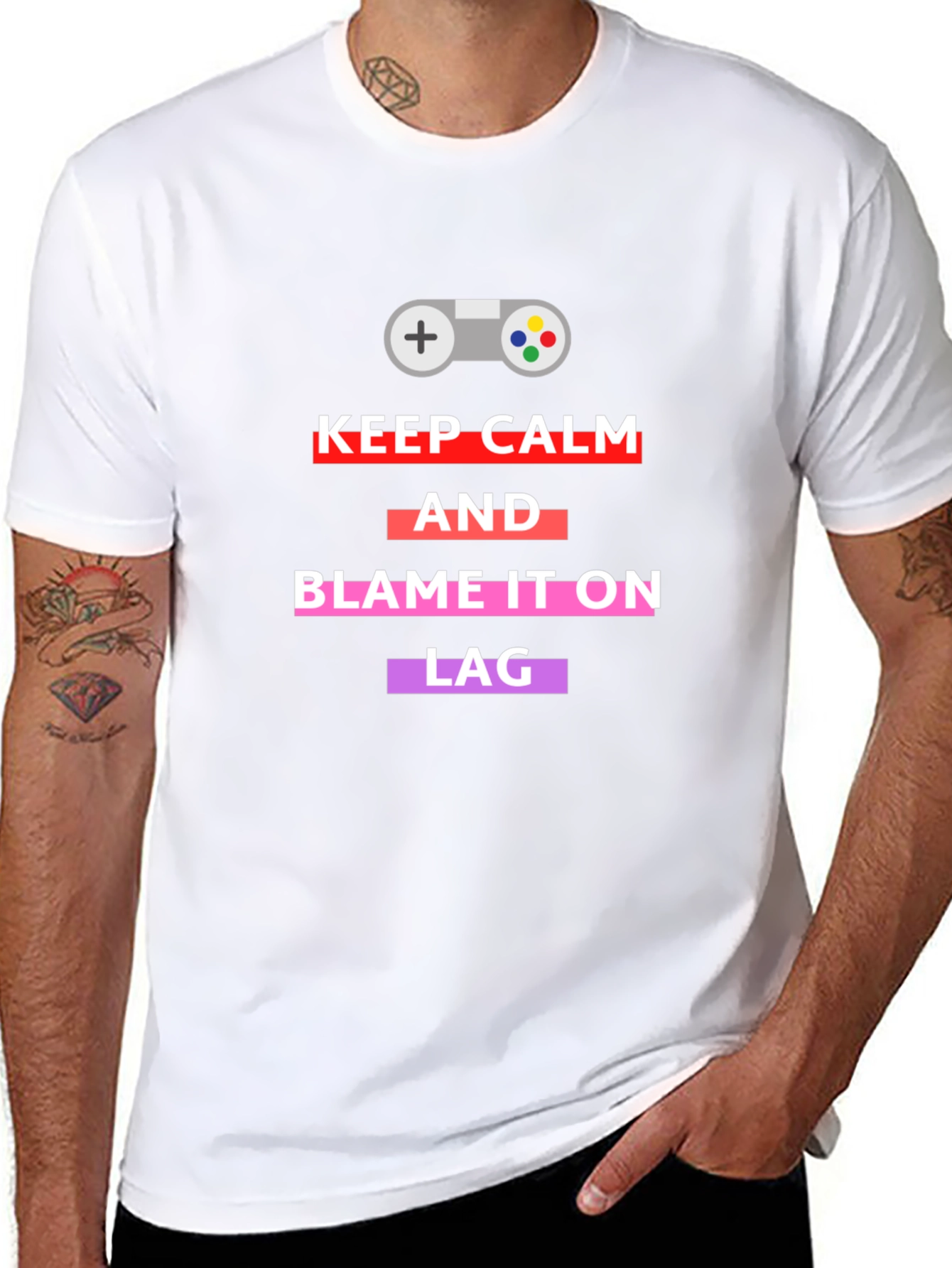Gamer T-Shirt: Keep Calm & Blame Lag