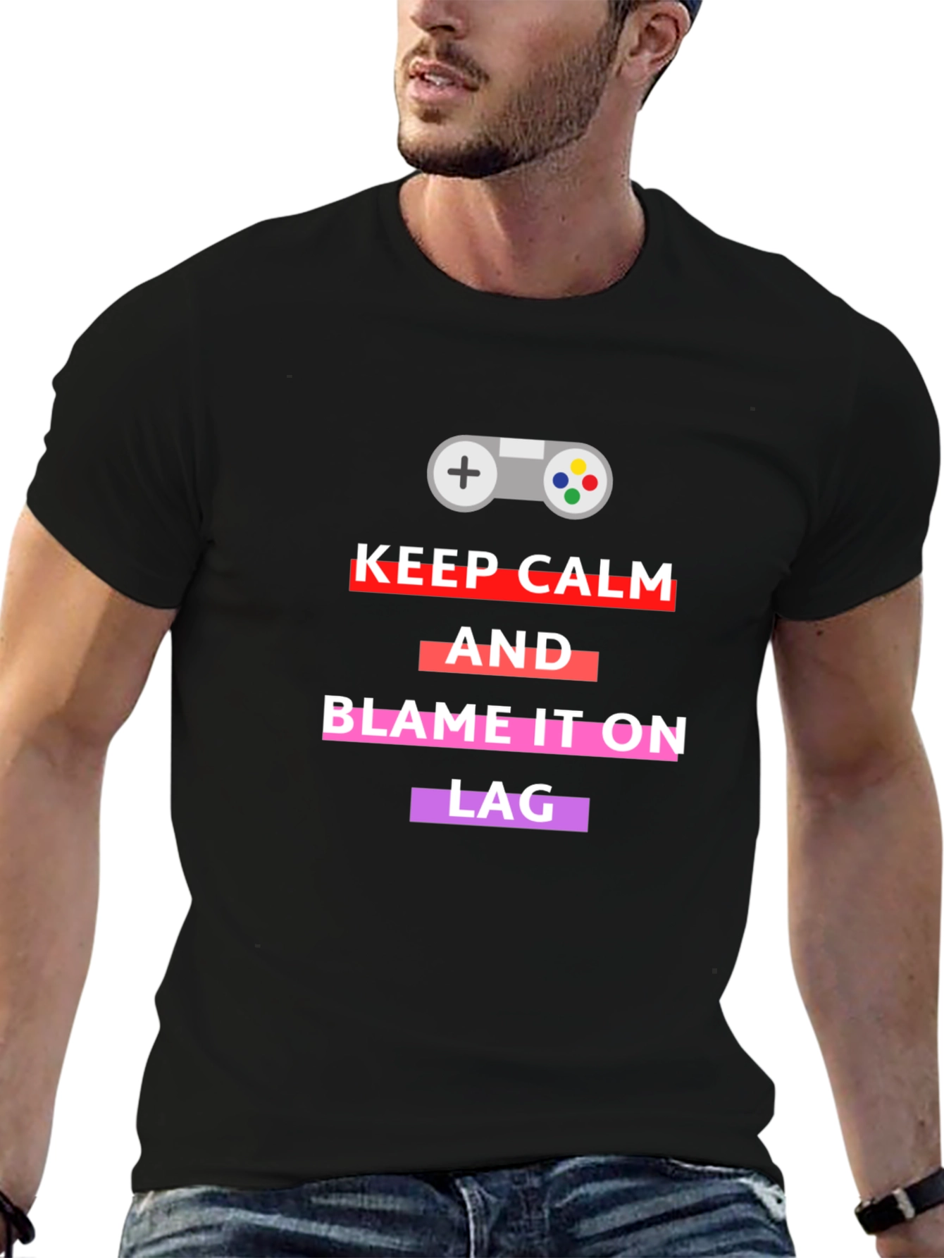 Gamer T-Shirt: Keep Calm & Blame Lag