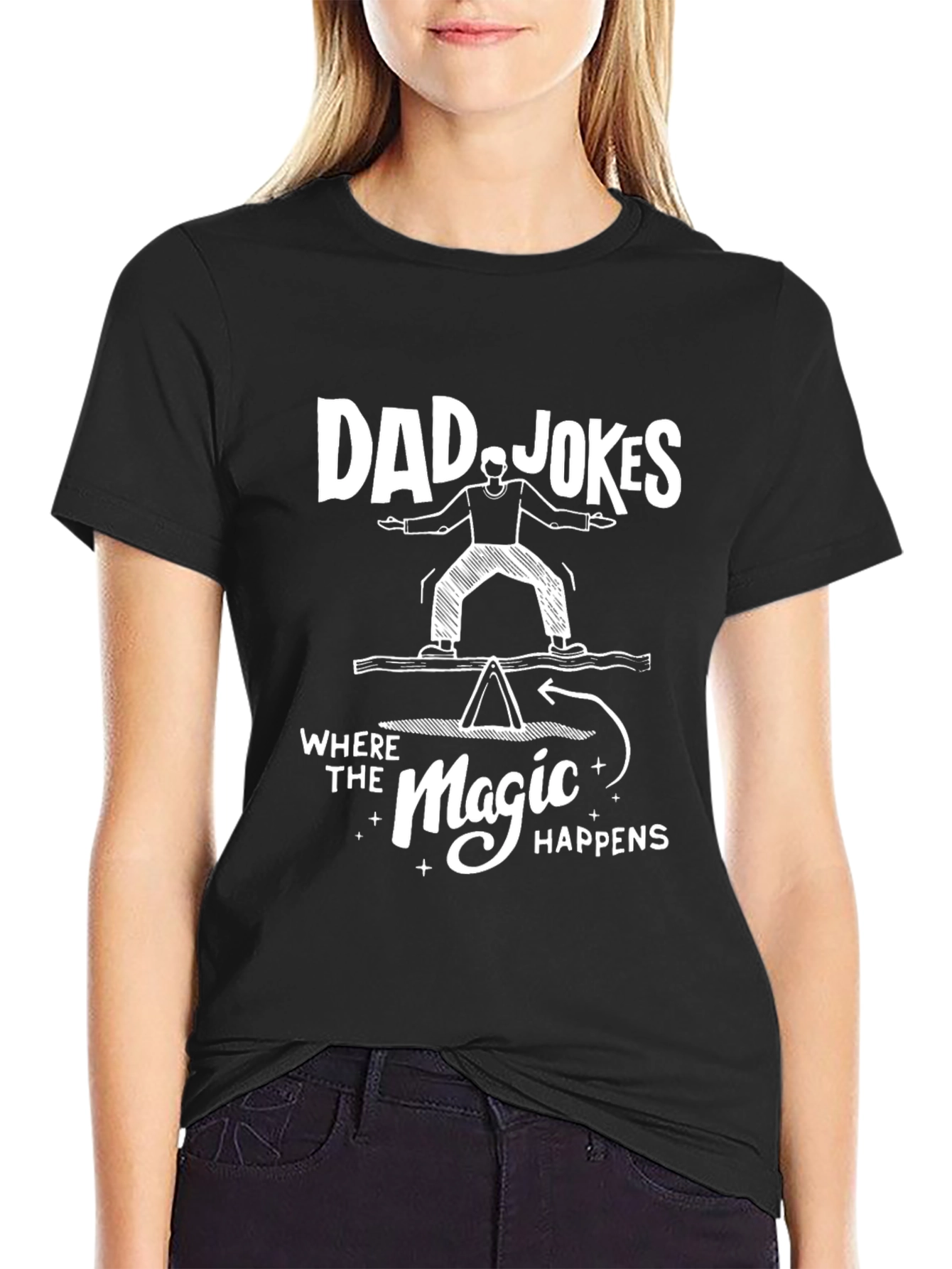 Dad Jokes Magic Happens Graphic Tee