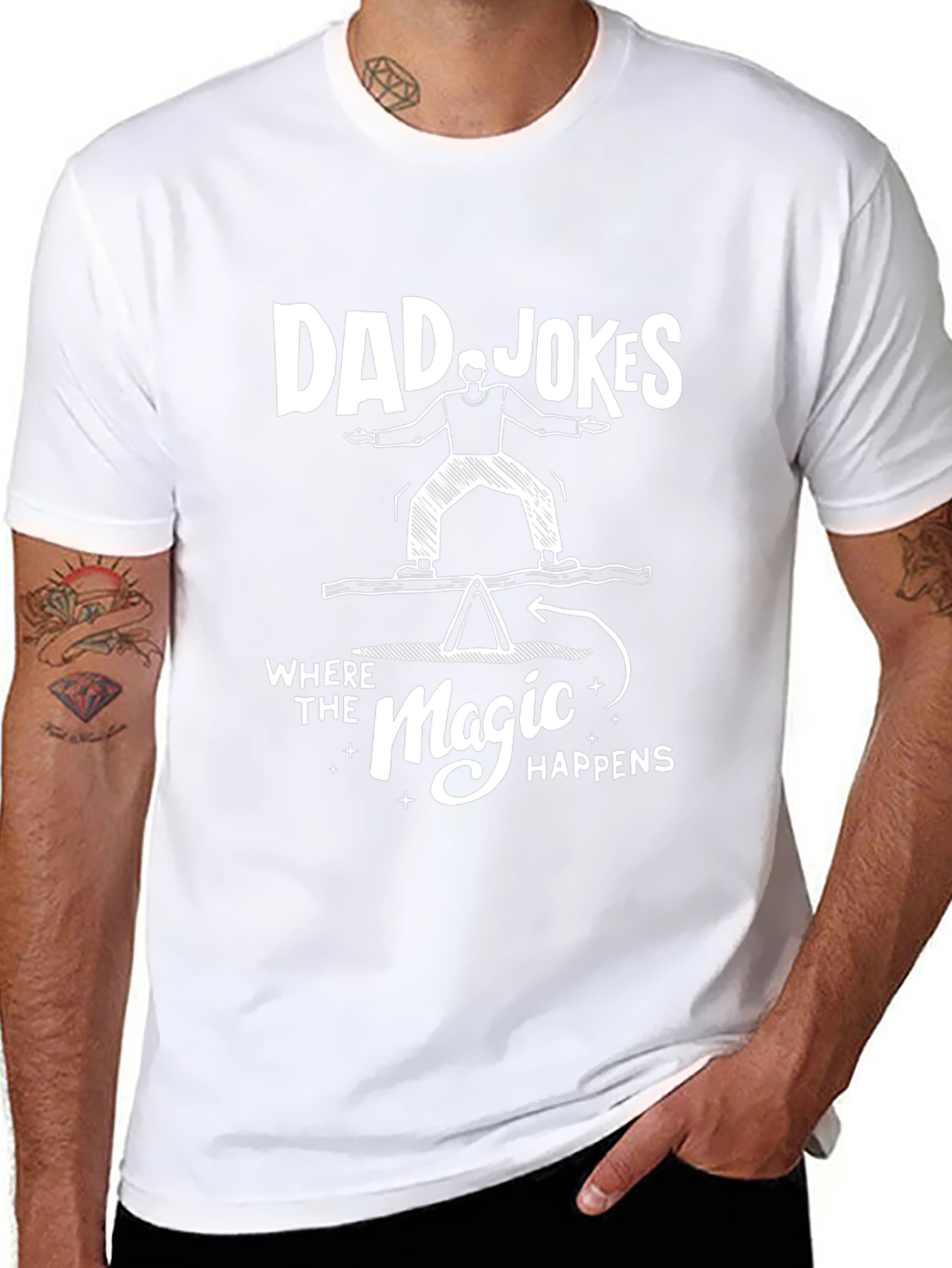 Dad Jokes Magic Happens Graphic Tee
