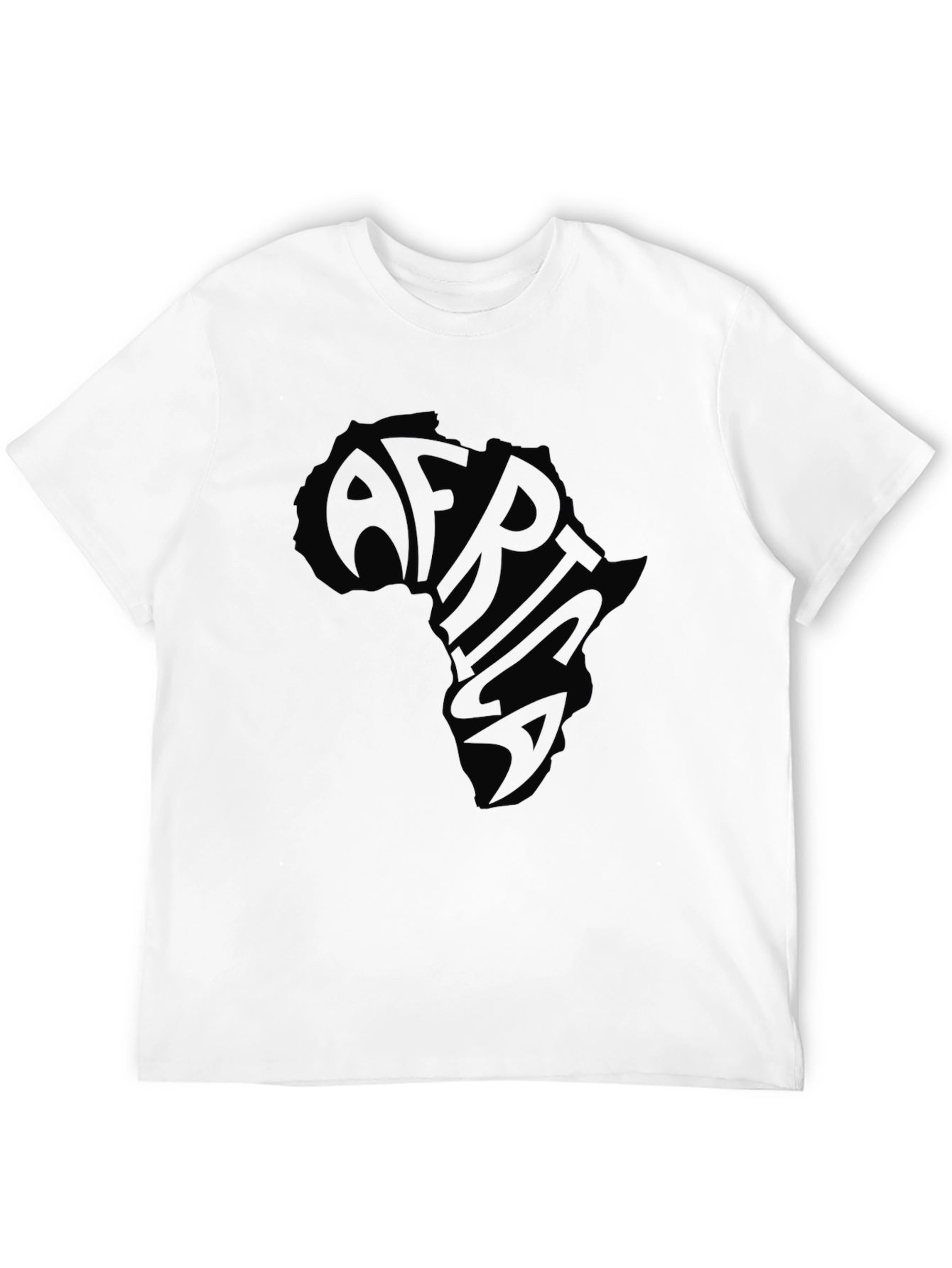 Africa Continent Graphic Print Black T-Shirt
