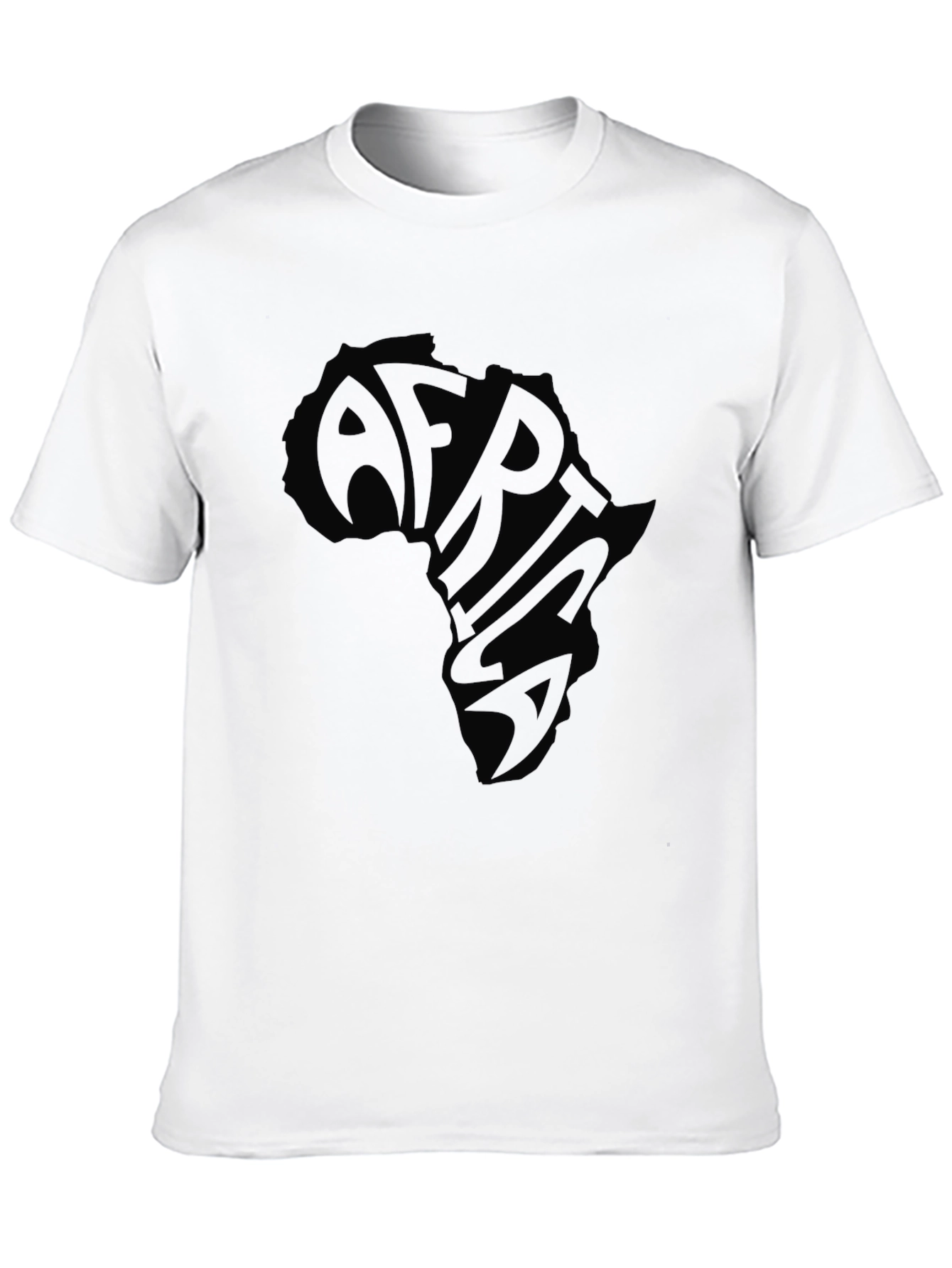 Africa Continent Graphic Print Black T-Shirt