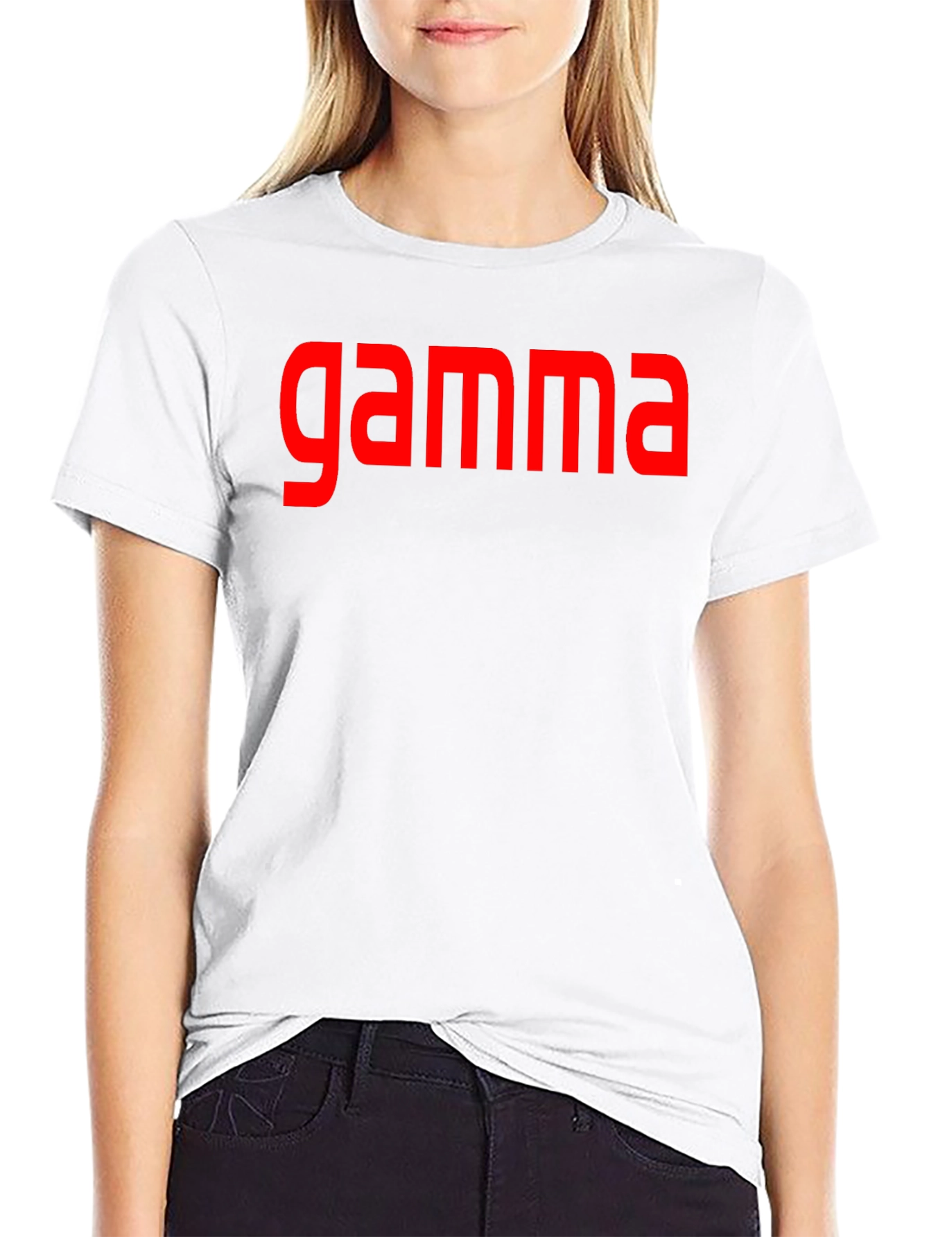 Gamma Tee - Bold Red on Black
