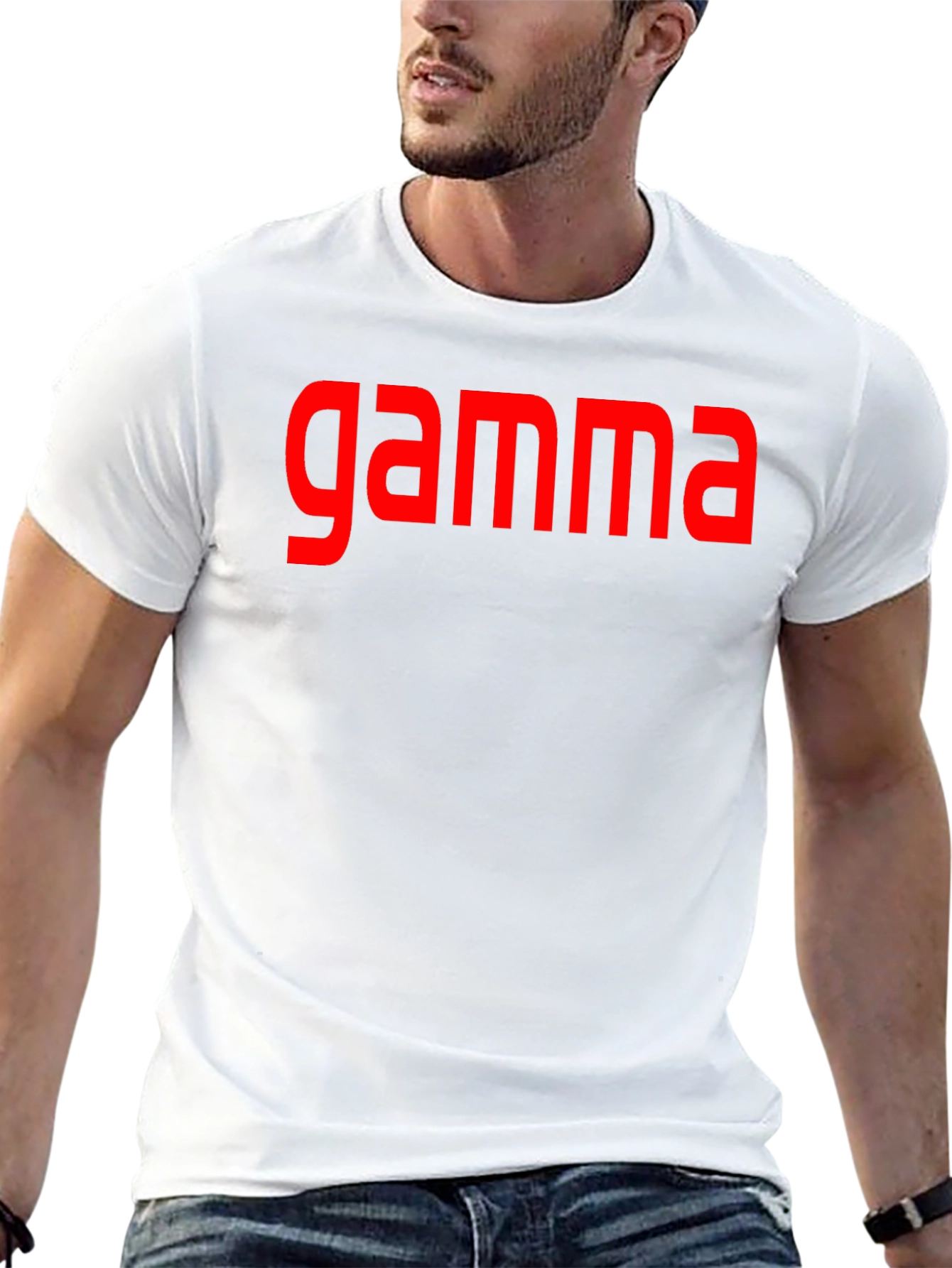 Gamma Tee - Bold Red on Black