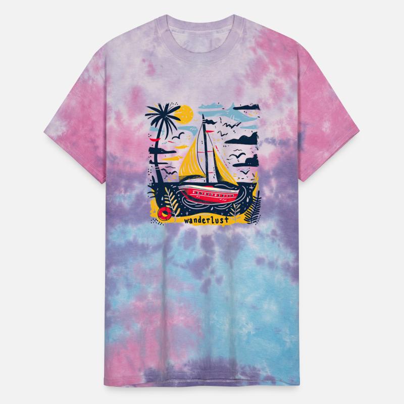 Wanderlust Sailing Boat in The Sea Colorful Print