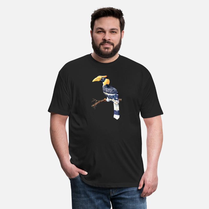 Watercolor Great Hornbill Bird on the Branches