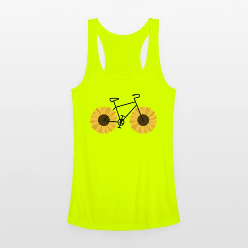 Whimsical Bicycle with Sunflower Wheels