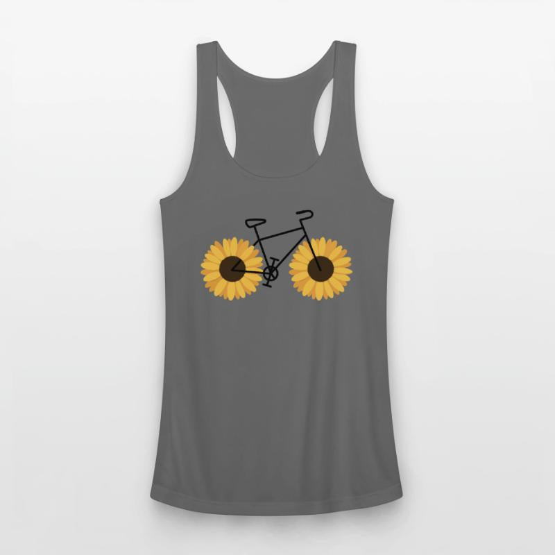 Whimsical Bicycle with Sunflower Wheels