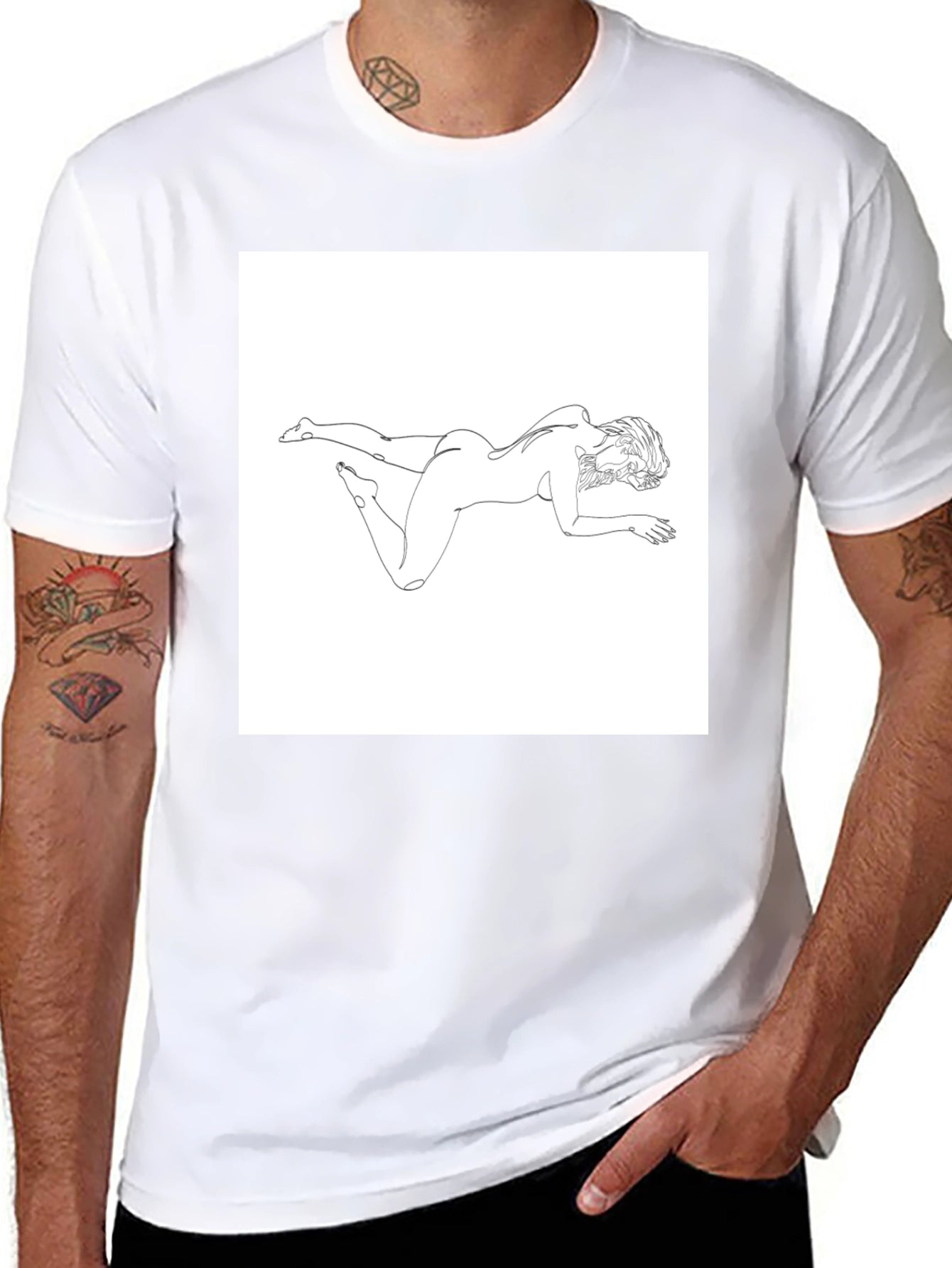 Abstract Woman Line Art Graphic Tee