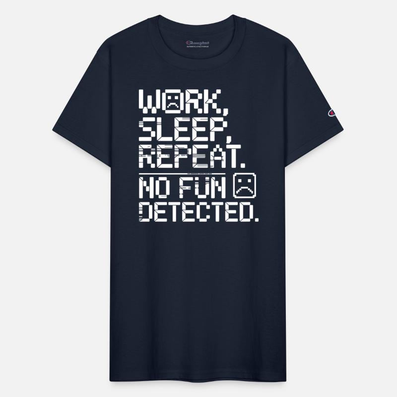 Work Sleep Repeat No Fun Detected Digital Glitch