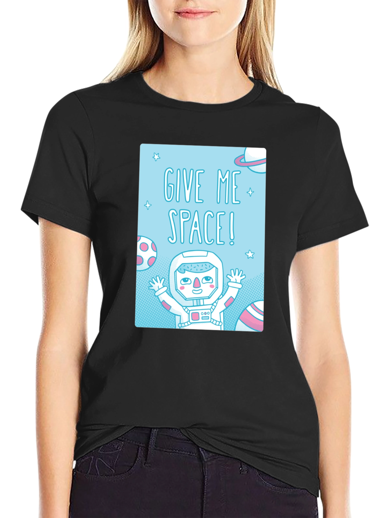 Give Me Space Graphic T-Shirt - Black Cotton Tee