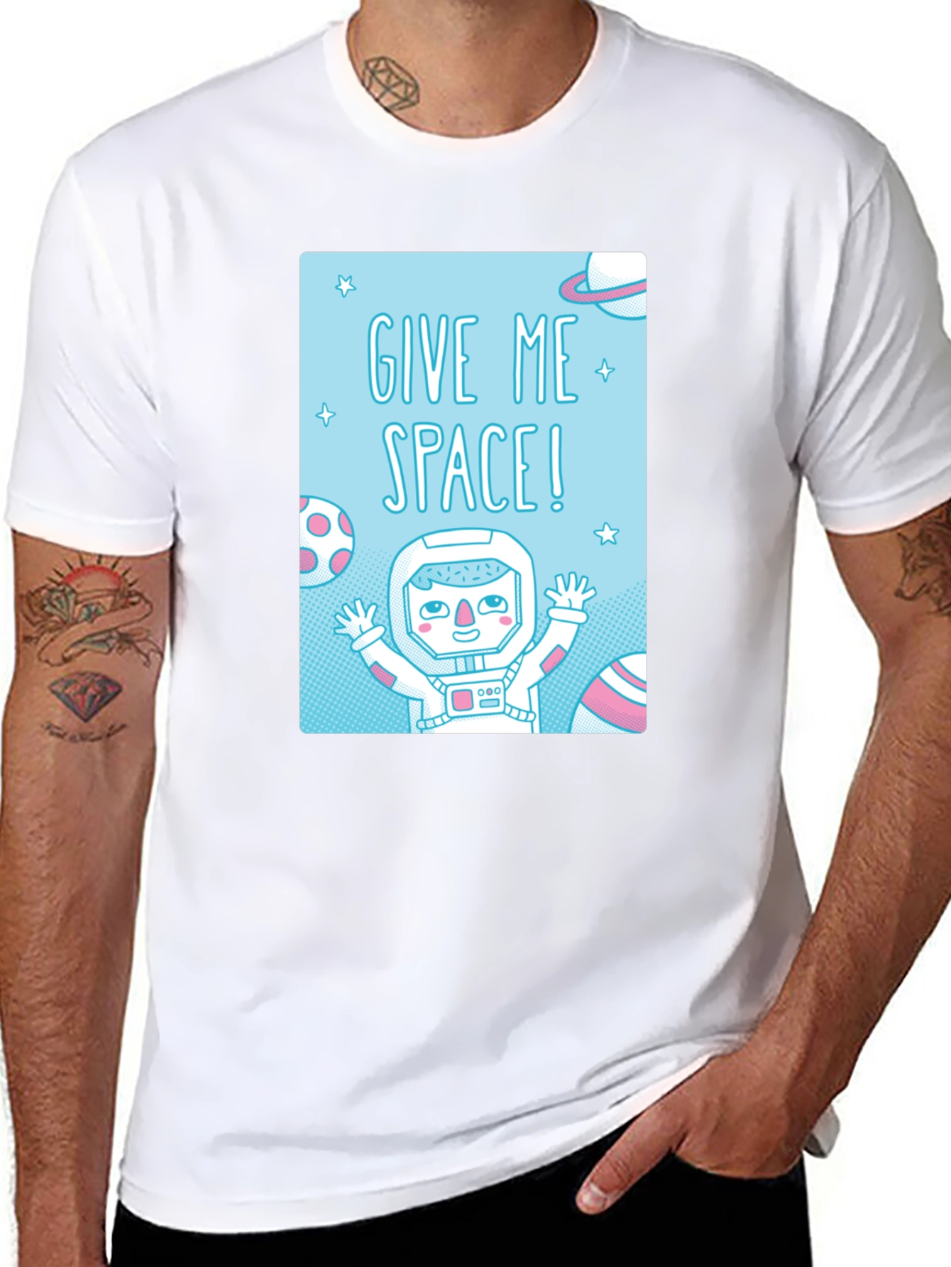 Give Me Space Graphic T-Shirt - Black Cotton Tee
