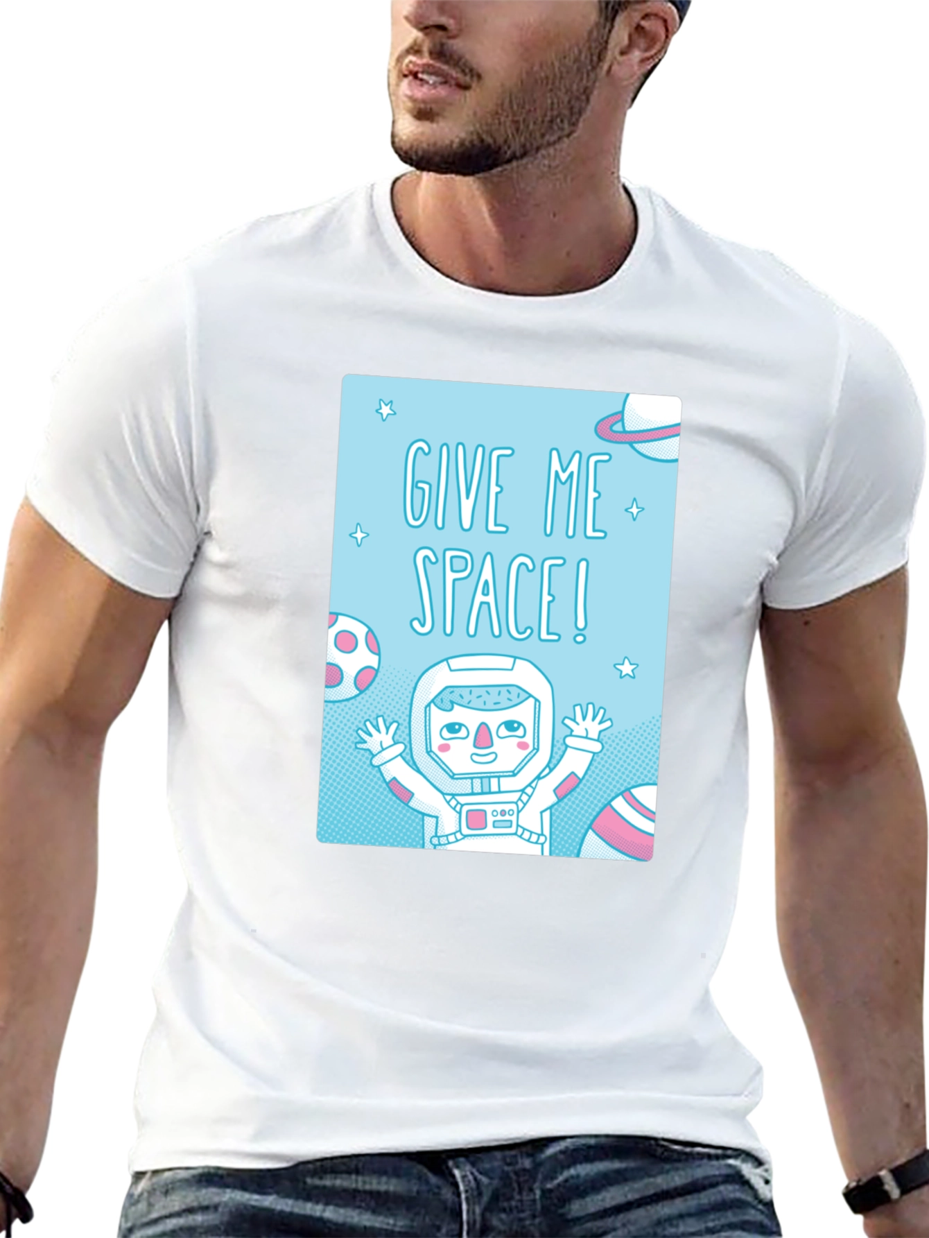 Give Me Space Graphic T-Shirt - Black Cotton Tee