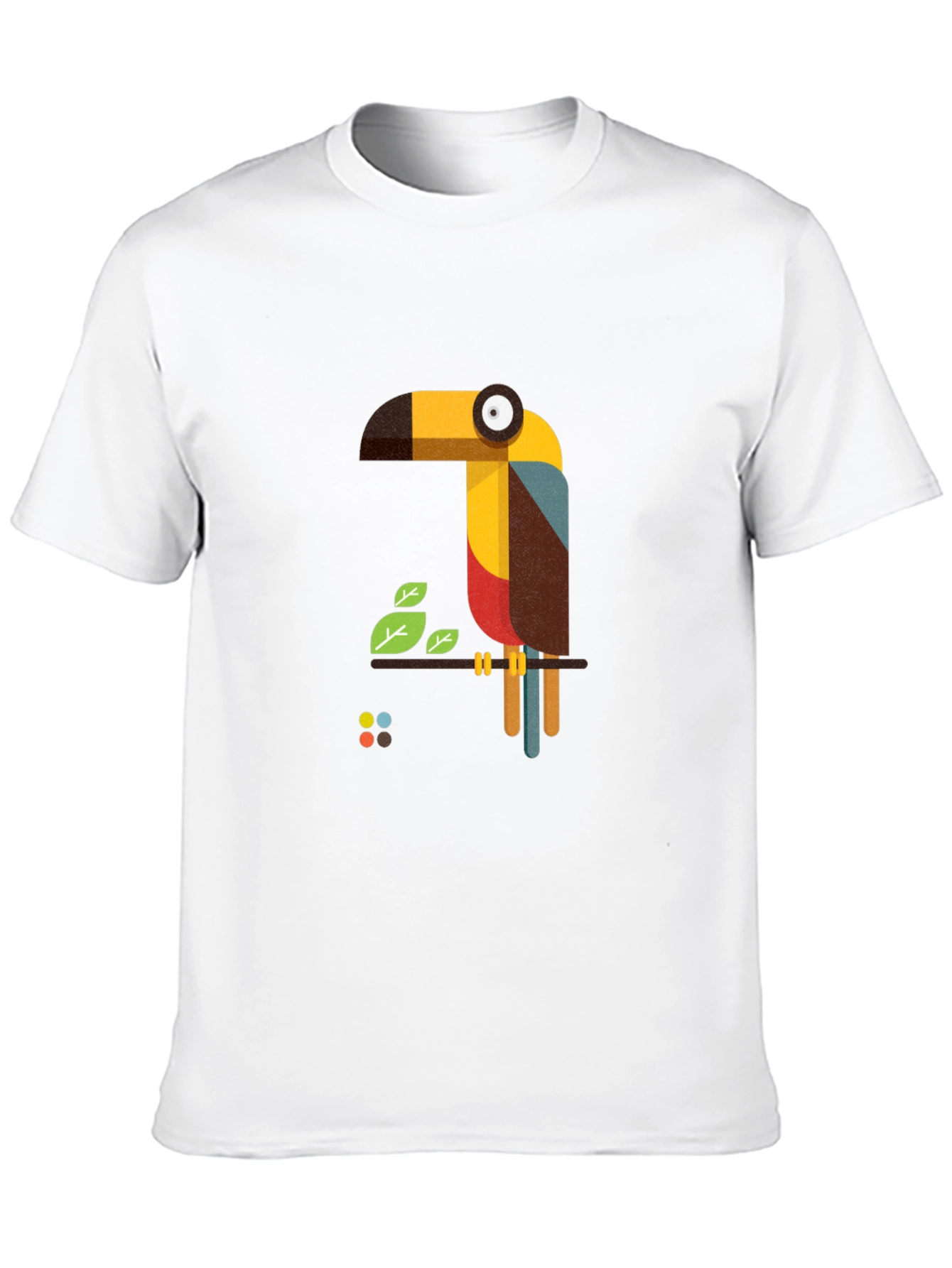 Geometric Toucan Graphic Black T-Shirt